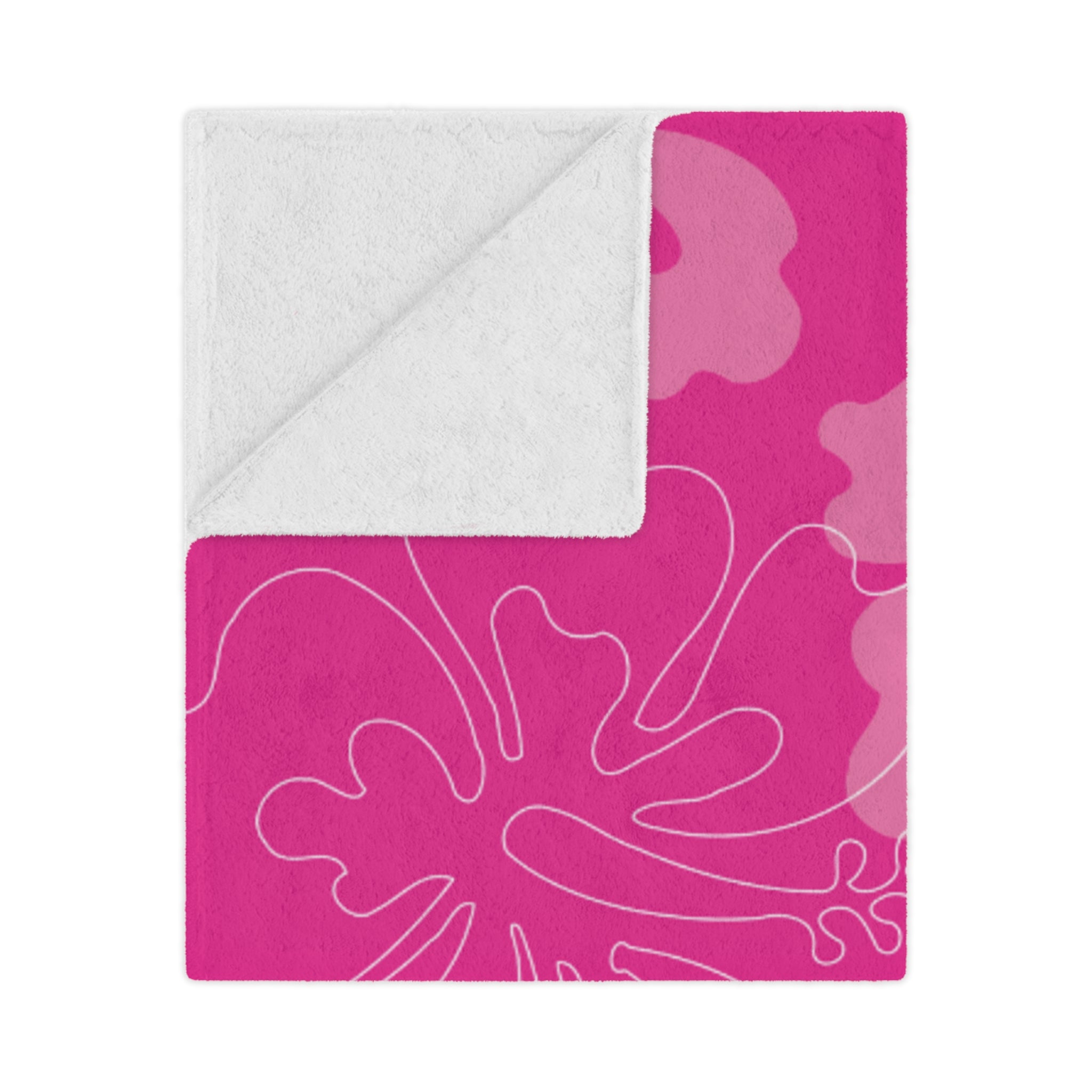 Pink Floral Minky Blanket, Cozy Baby Blanket, Nursery Decor, Throw for Kids, Flower Pattern Gift