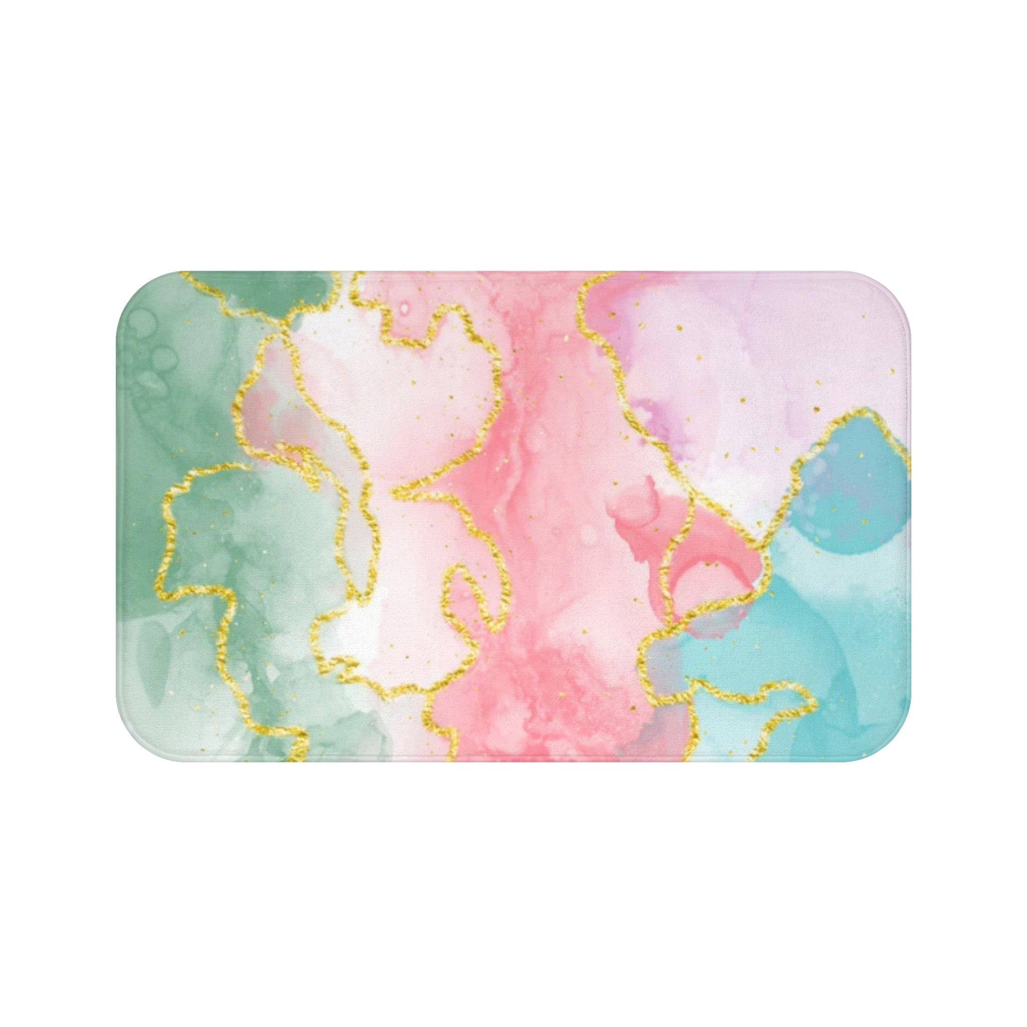 Elegant Floral Bath Mat - Soft Watercolor Bathroom Decor, Non-Slip, Luxury Home Accessory, Ideal for Relaxing Spaces, Shower Gift Idea