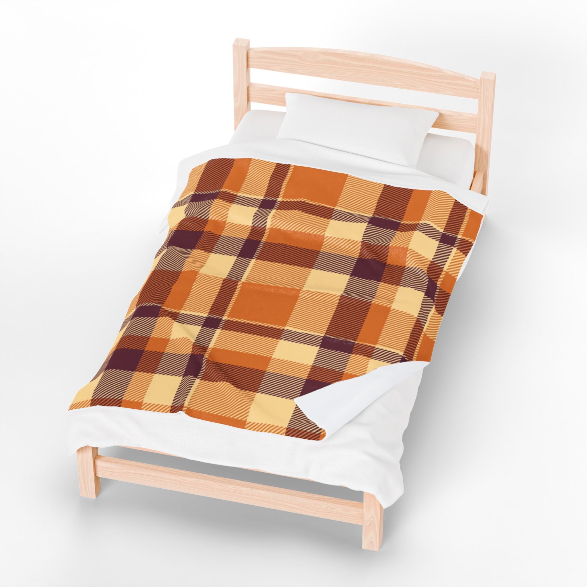 Cozy Plaid Velveteen Plush Blanket | Soft Throw for Fall, Winter, Home Décor, Gifts, Snuggling