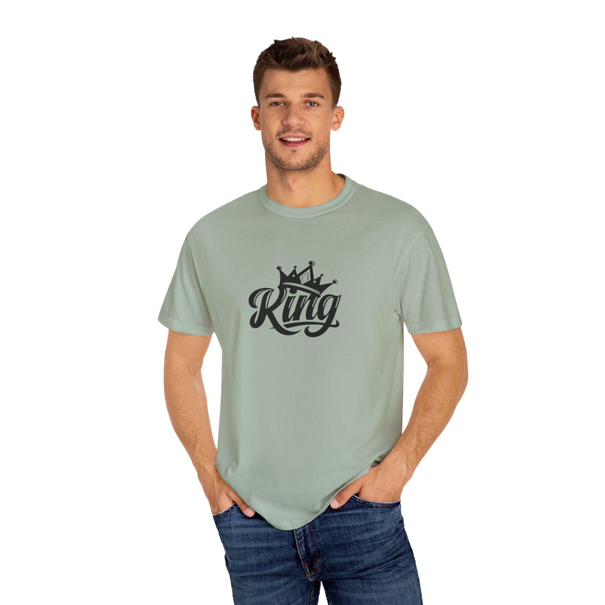 King Crown Garment-Dyed T-Shirt for Men and Women | Unisex Casual Tee, Gift for Dad, Birthday Shirt, Streetwear Style
