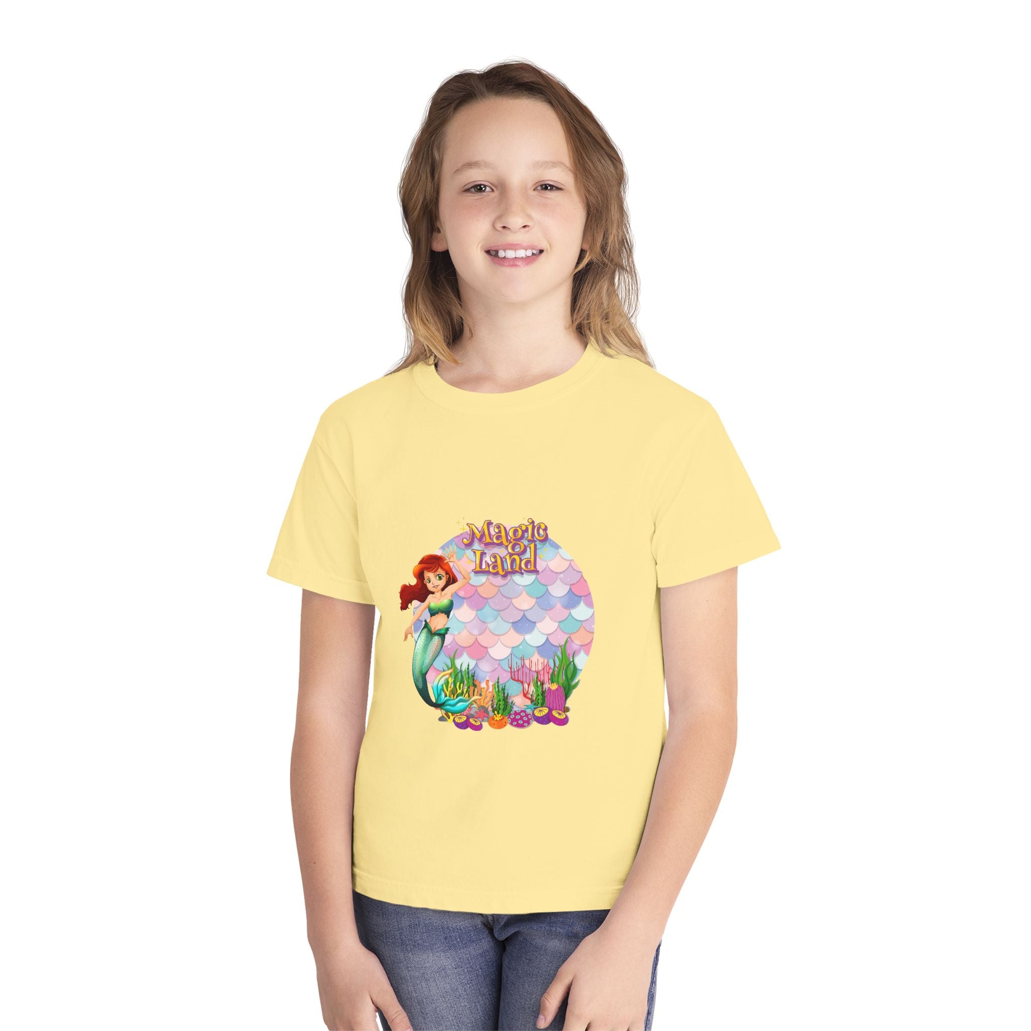 Mermaid Themed Youth Tee - Perfect for Birthdays, Summer Vacations, Beach Days, Parties, and Everyday Wear