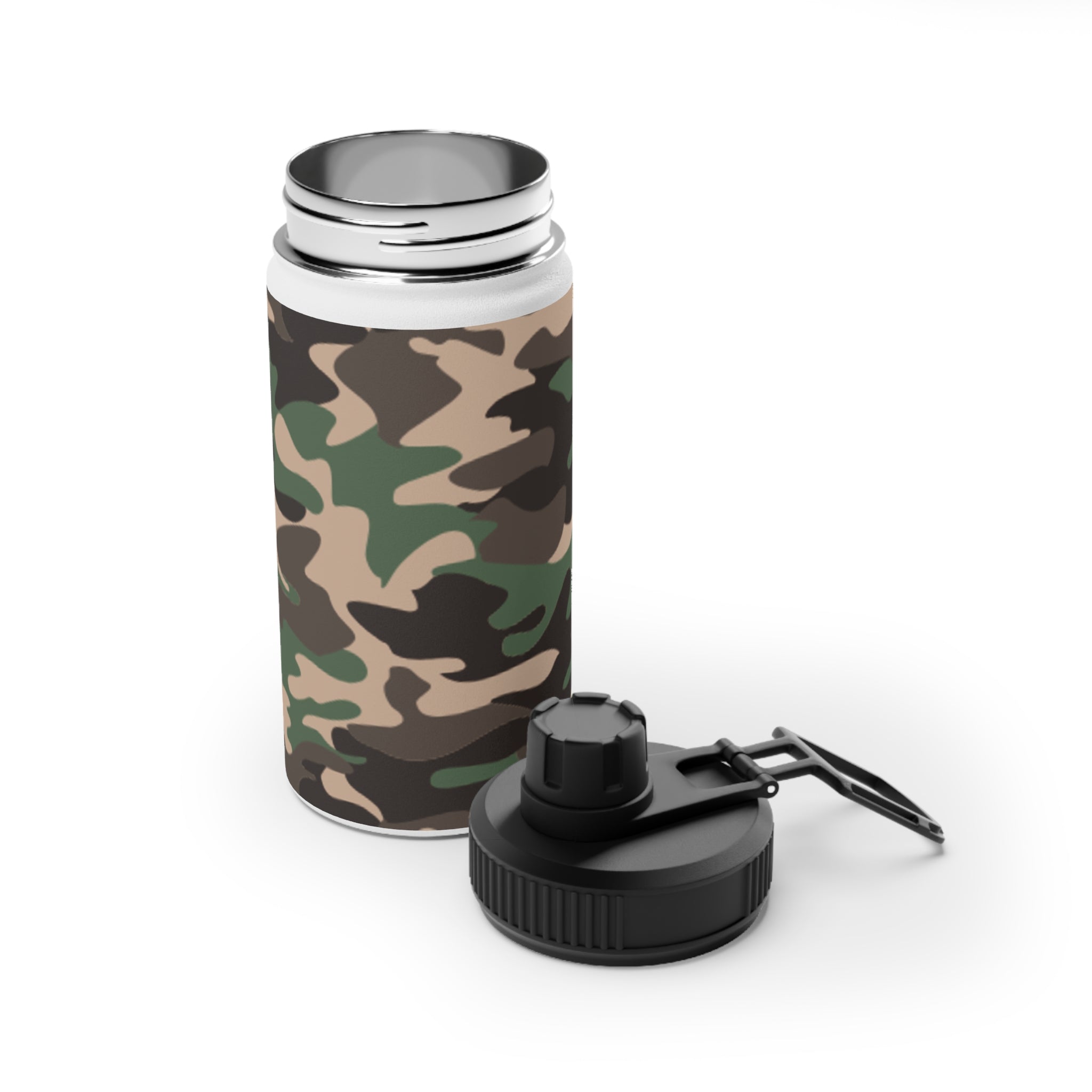 Camo Stainless Steel Water Bottle - Durable, Sporty Hydration, Travel Friendly, Outdoor Adventures, Fitness, Gifts