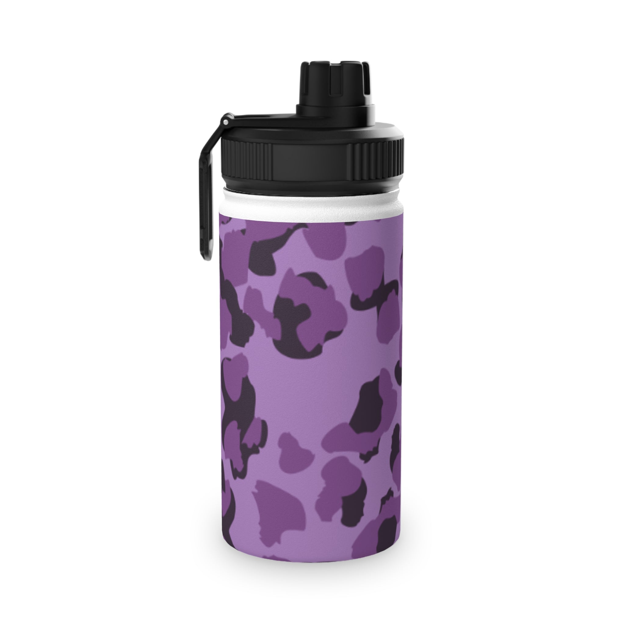 Purple Camo Water Bottle, Travel Hydration, Gym Essential, Eco-Friendly Gift, Active Lifestyle, Sports Gear, Outdoor Accessories