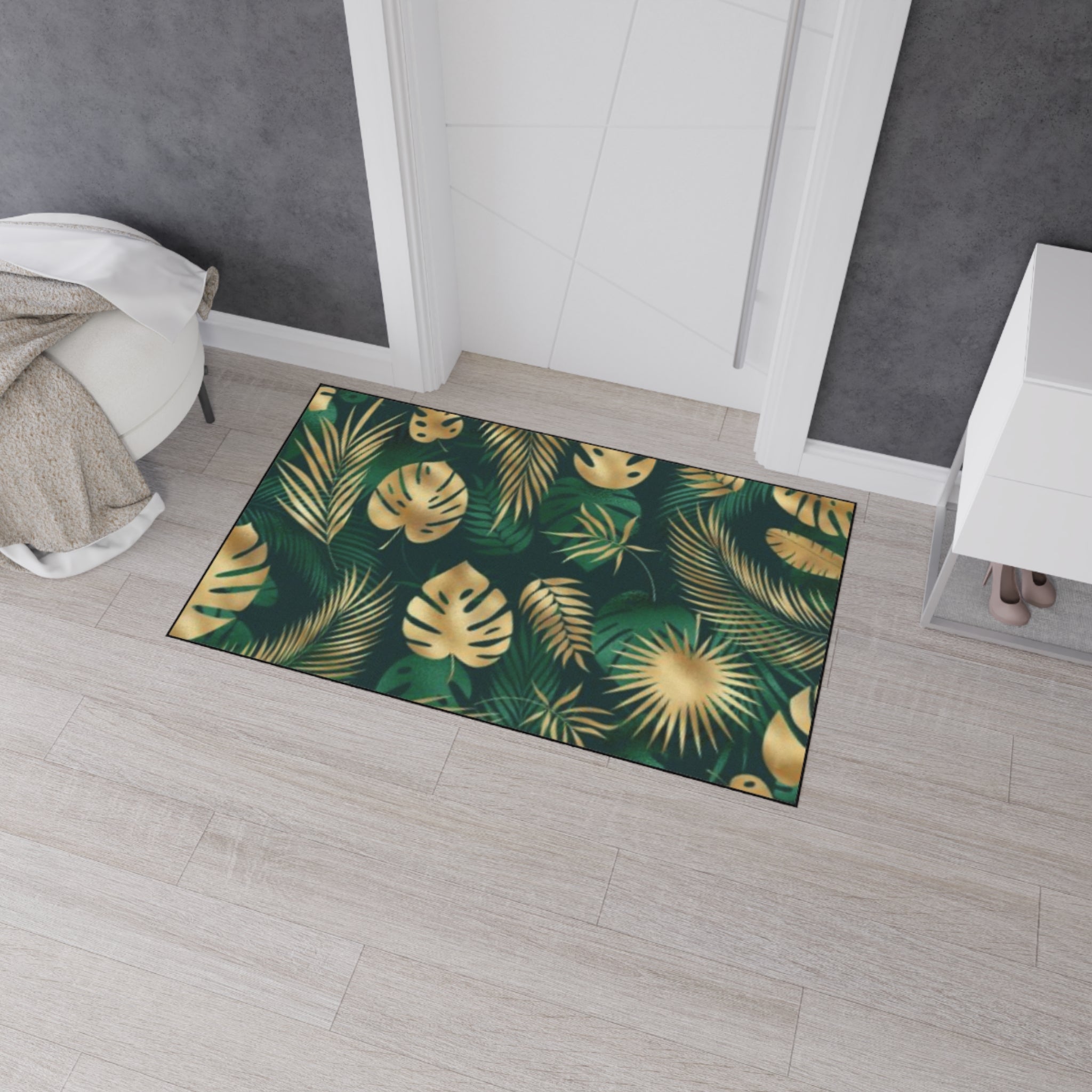 Hawaiian Tropical Monstera Leaf Floor Mat - Heavy Duty Welcome Mat, Indoor Outdoor Rug, Home Decor, Gift for Housewarming, Summer Vibes