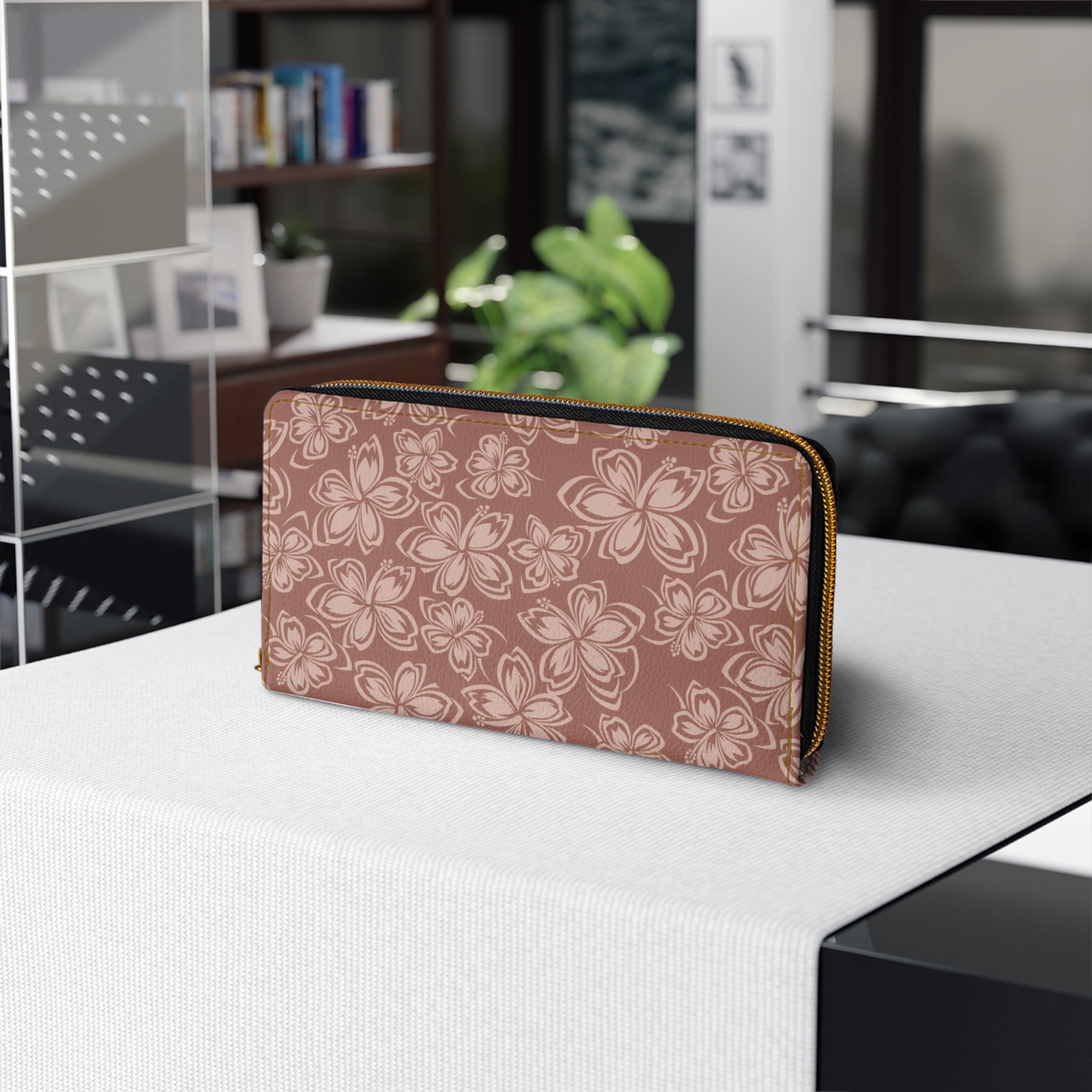 Hawaiian Hibiscus Floral Zipper Wallet | Stylish Women's Accessory, Perfect Gift for Her, Travel Wallet, Everyday Use, Mother's Day Gift