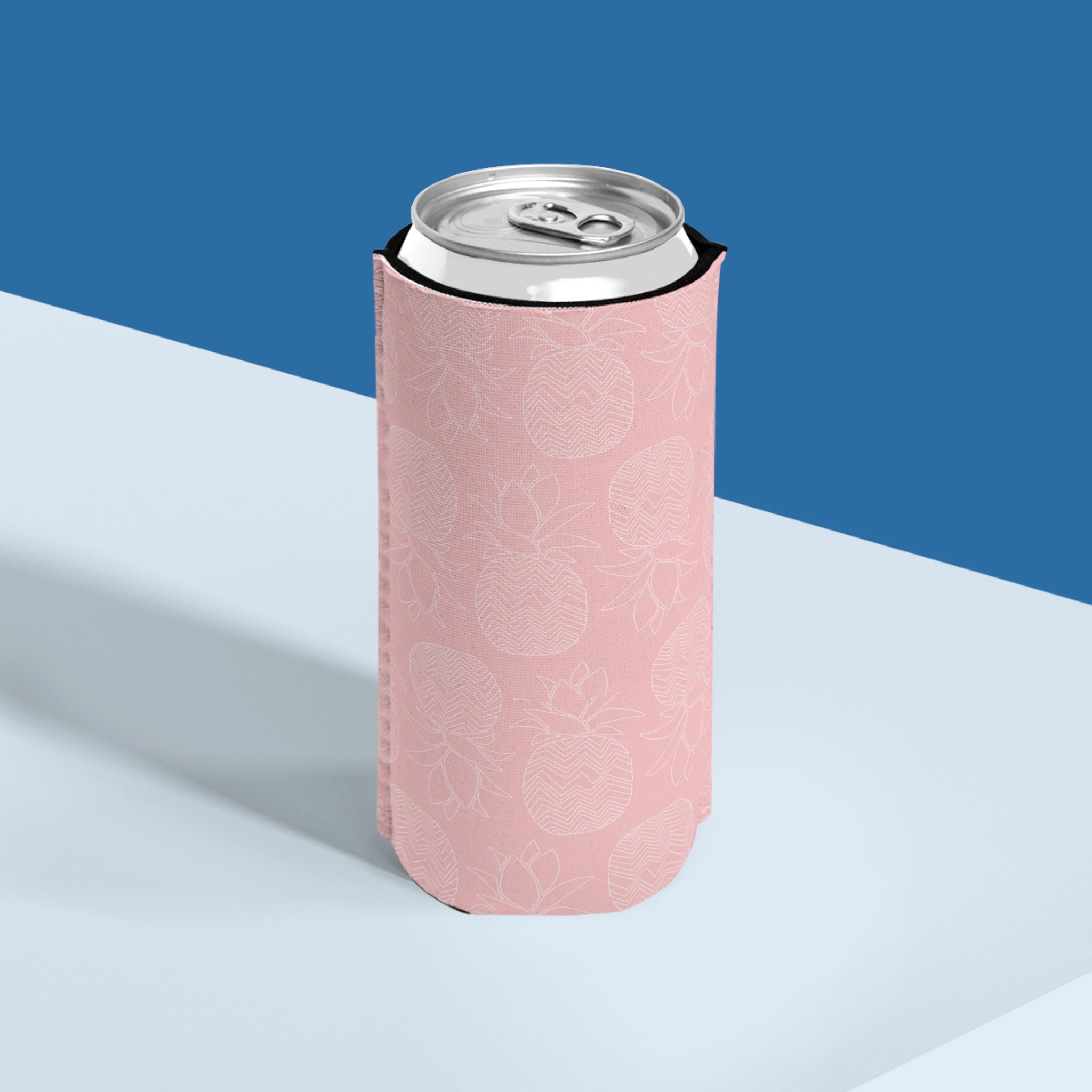 Pink Pineapple Slim Can Cooler - Perfect for Summer BBQs, Beach Days, and Tropical Parties, Gift for Birthdays, Outdoor Events, Picnics