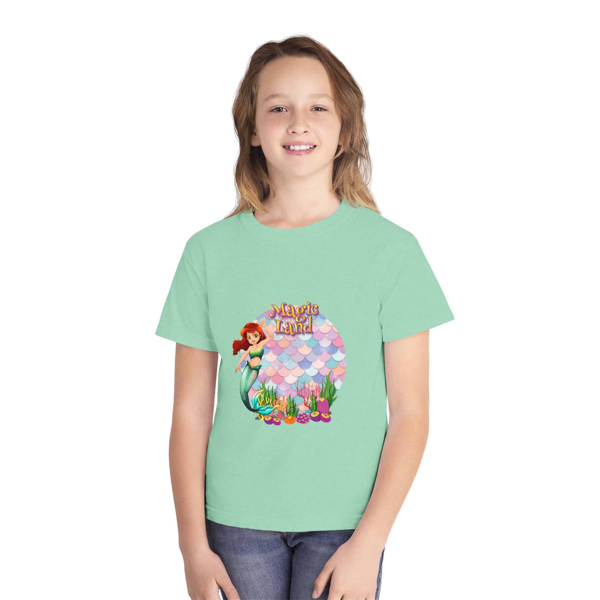 Mermaid Themed Youth Tee - Perfect for Birthdays, Summer Vacations, Beach Days, Parties, and Everyday Wear