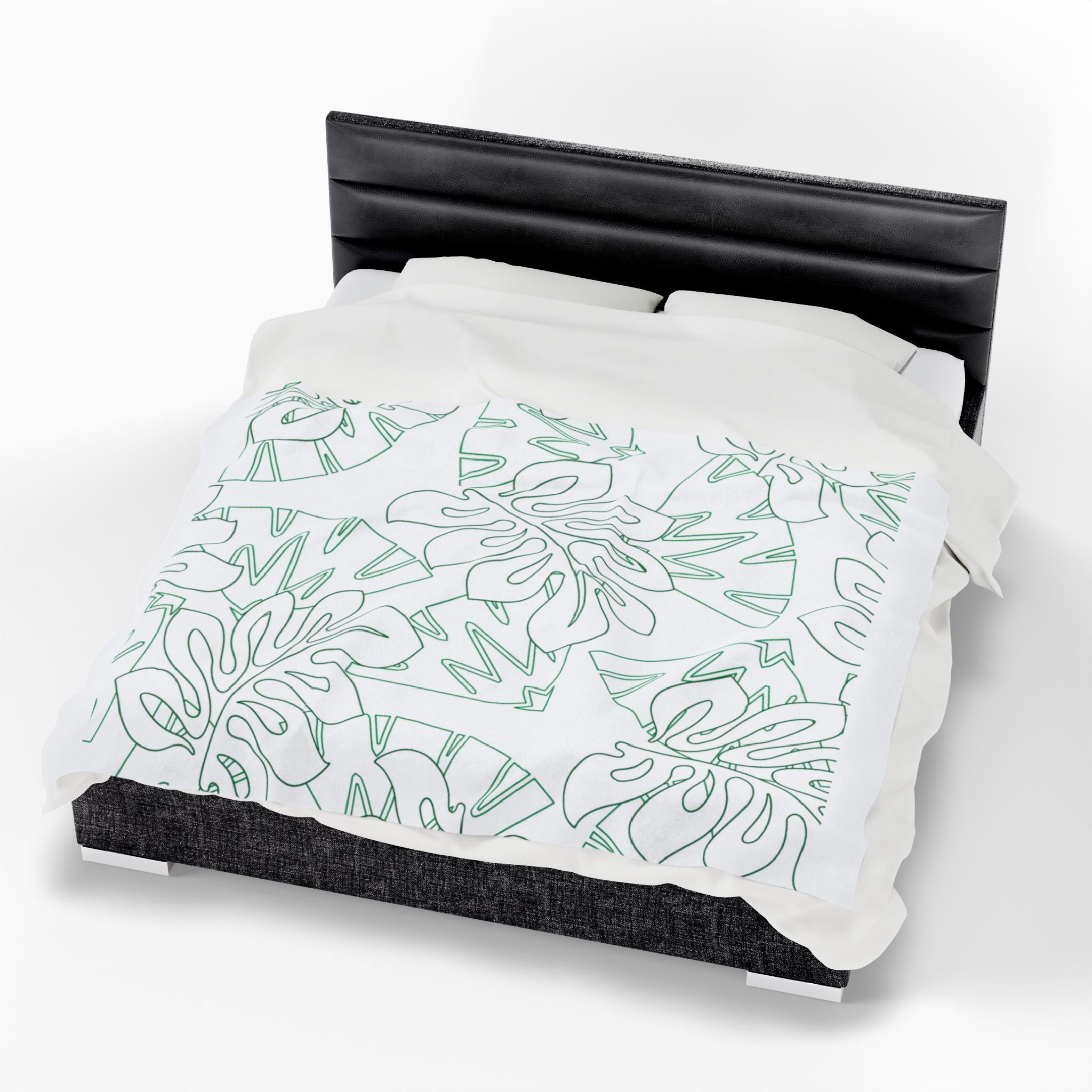 Tropical Leaves Plush Blanket - Cozy, Soft, Decorative Throw for Home, Gift for Her, Summer Vibes, Relaxation Decor