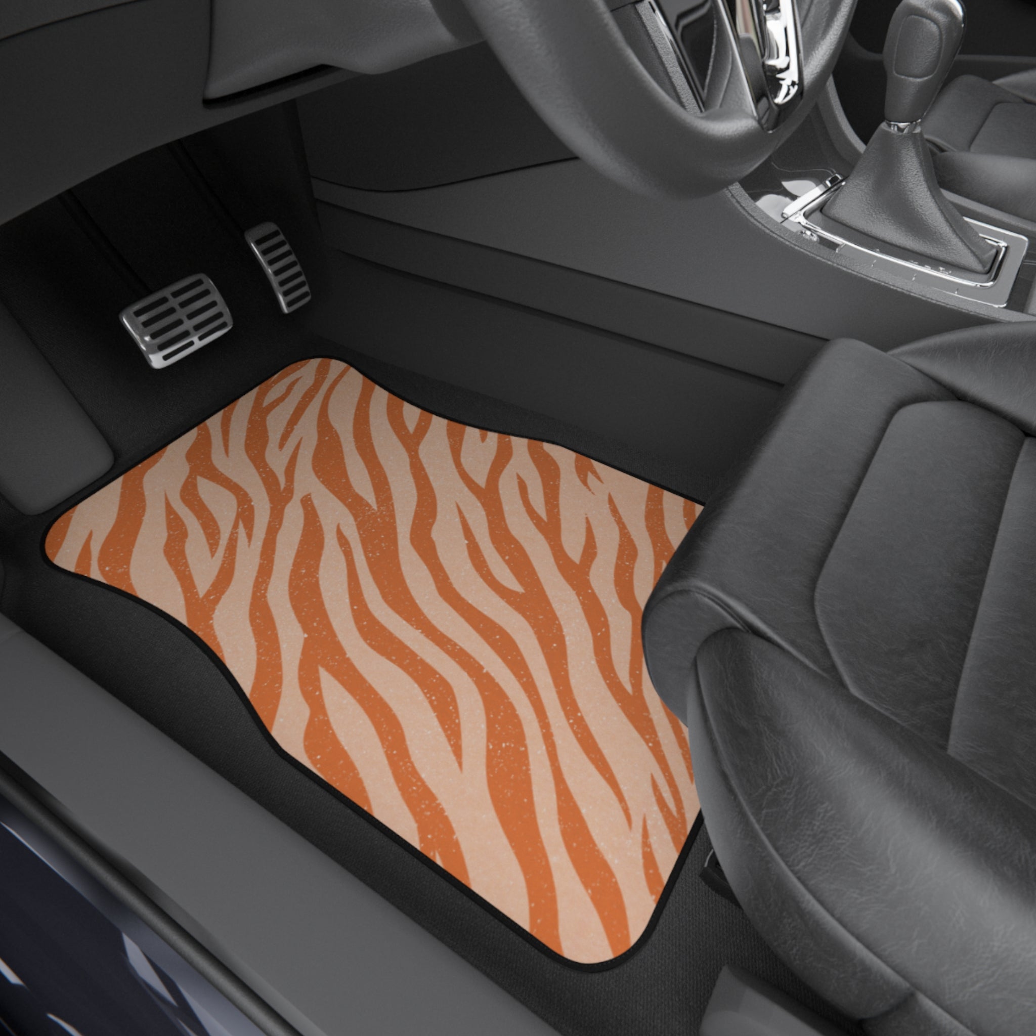 Tropical Tiger Print Car Mats - Set of 4, Animal Print Car Accessories, Unique Car Decor, Stylish Auto Mats, Perfect for Nature Lovers