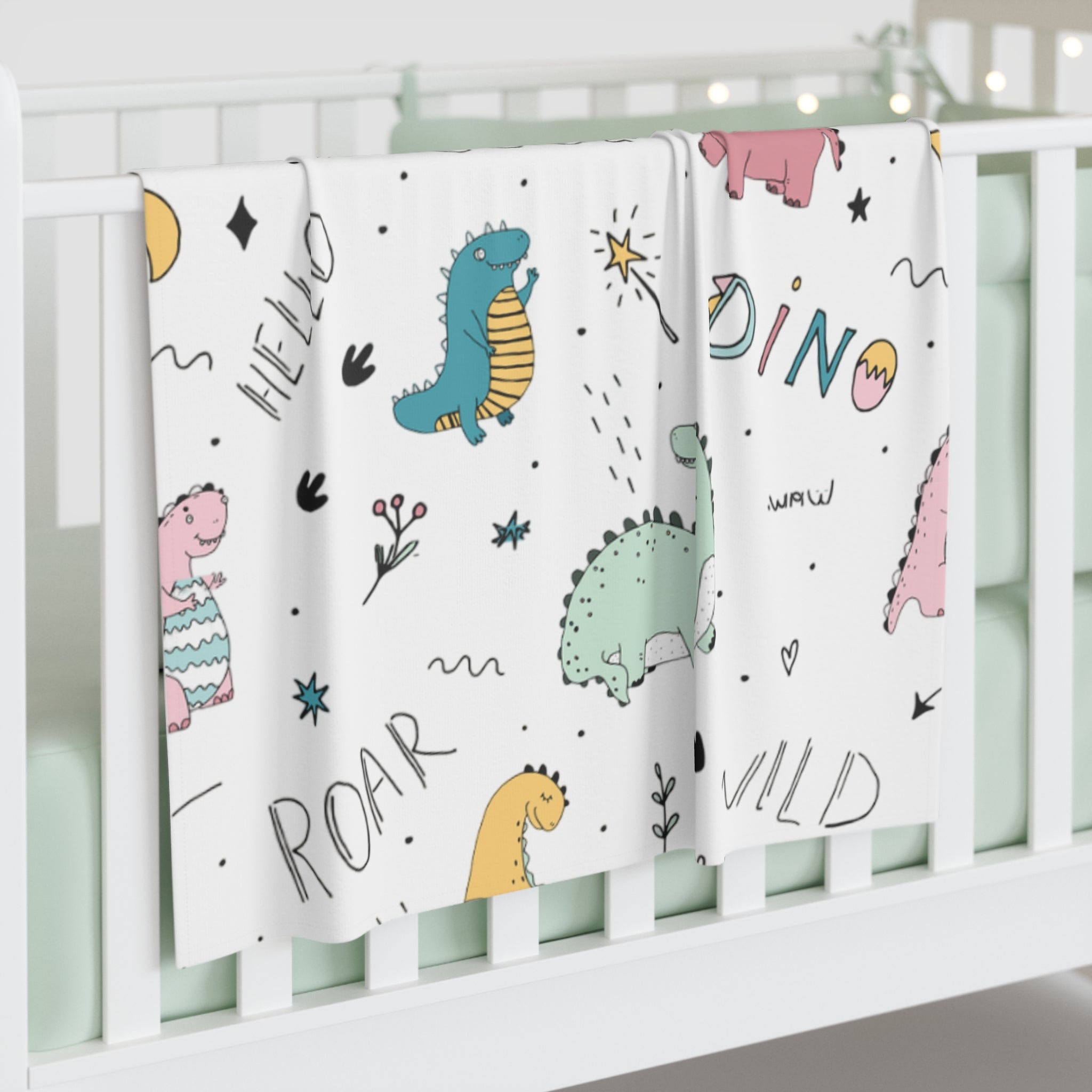 Dinosaur Adventure Baby Swaddle Blanket | Cozy Newborn Gift, Nursery Decor, Baby Shower Essential, Unique Baby Wrap, Cute Dinosaur Design