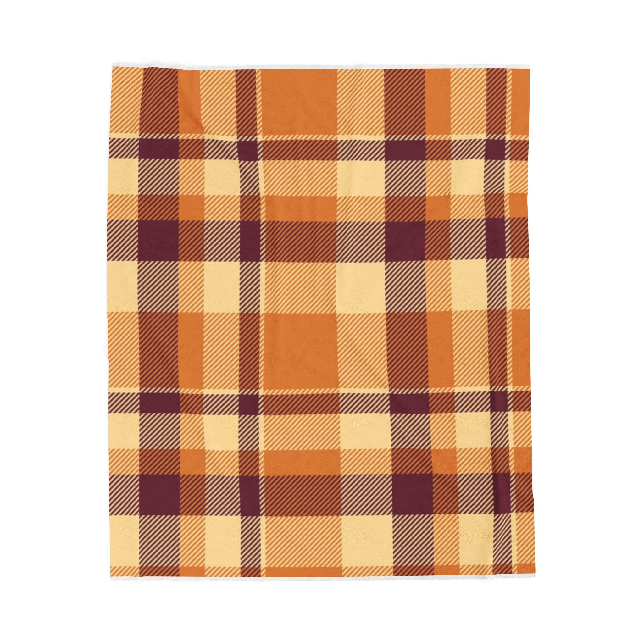 Cozy Plaid Velveteen Plush Blanket | Soft Throw for Fall, Winter, Home Décor, Gifts, Snuggling