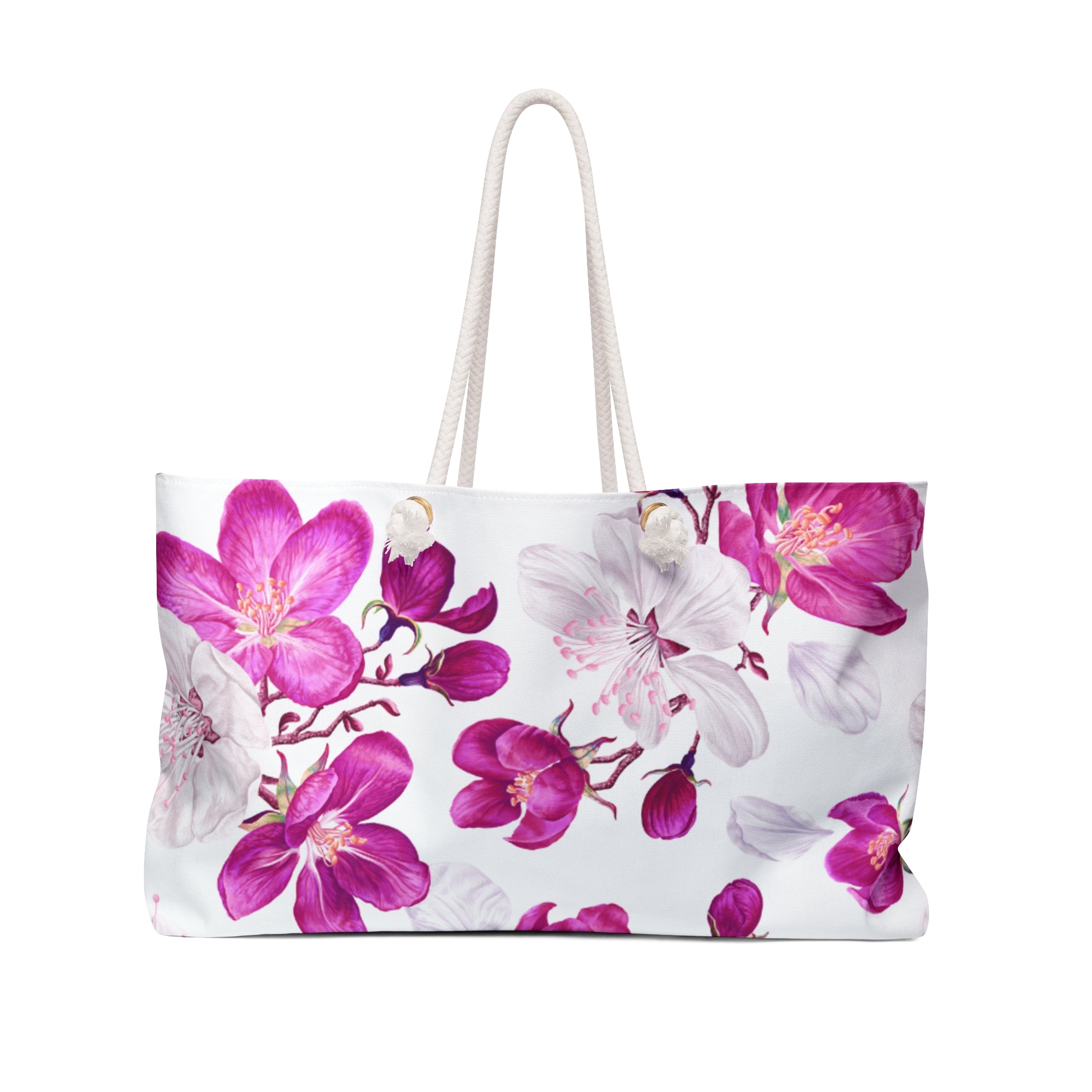 Floral Weekender Bag - Stylish Carryall for Travel, Beach, Gym, Gifts for Her, Floral Tote for Weekend Getaways