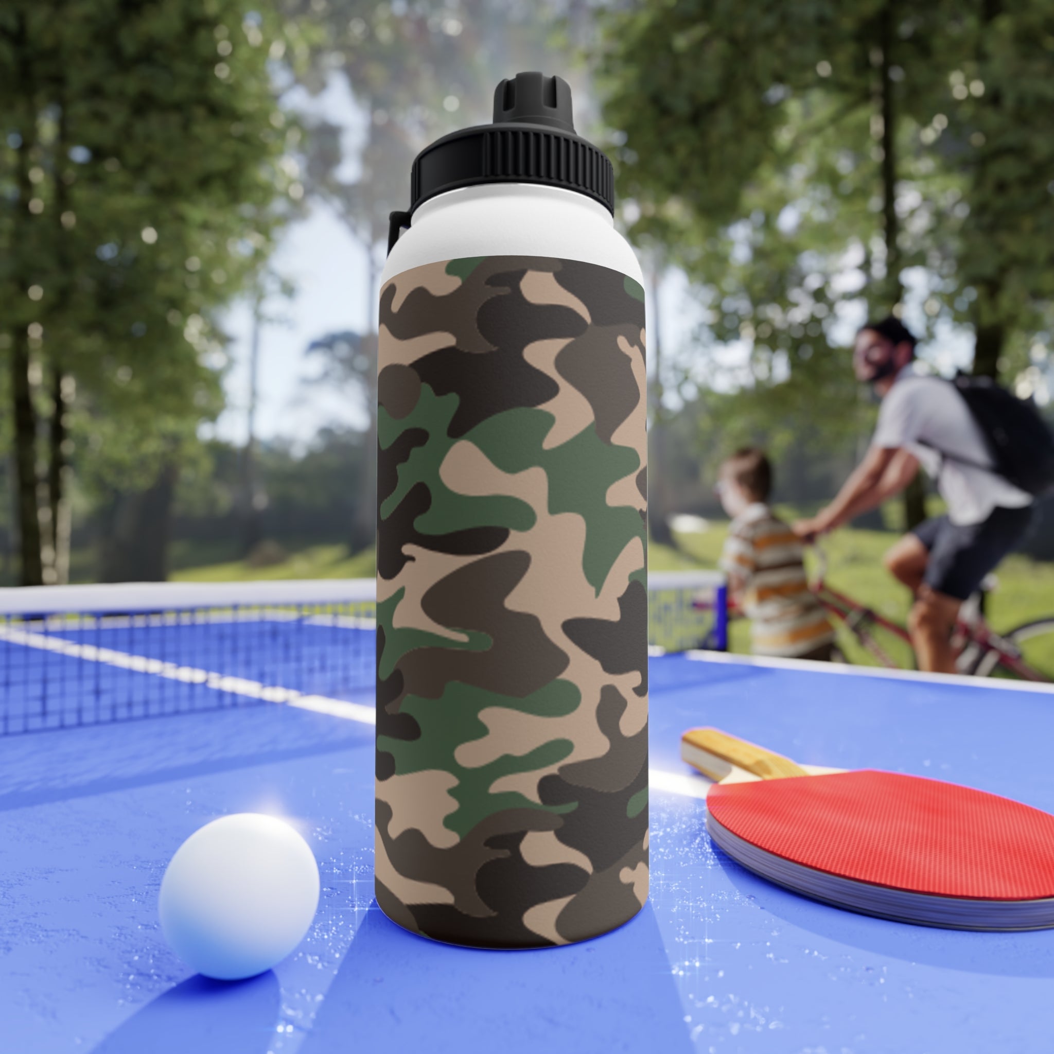 Camo Stainless Steel Water Bottle - Durable, Sporty Hydration, Travel Friendly, Outdoor Adventures, Fitness, Gifts