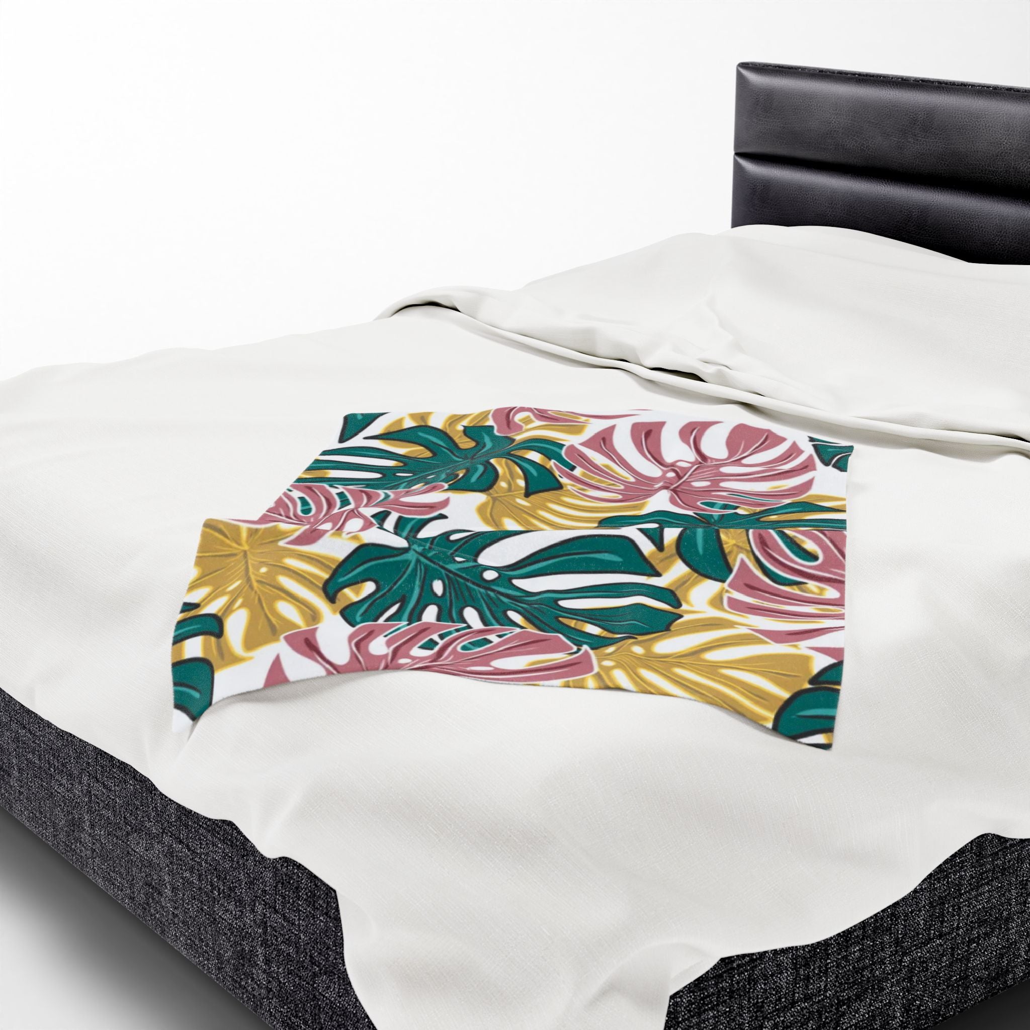 Tropical Velveteen Plush Blanket | Soft & Cozy Throw for Relaxation, Home Decor, Gift, Tropical Vibe, Indoor Comfort, Every Season