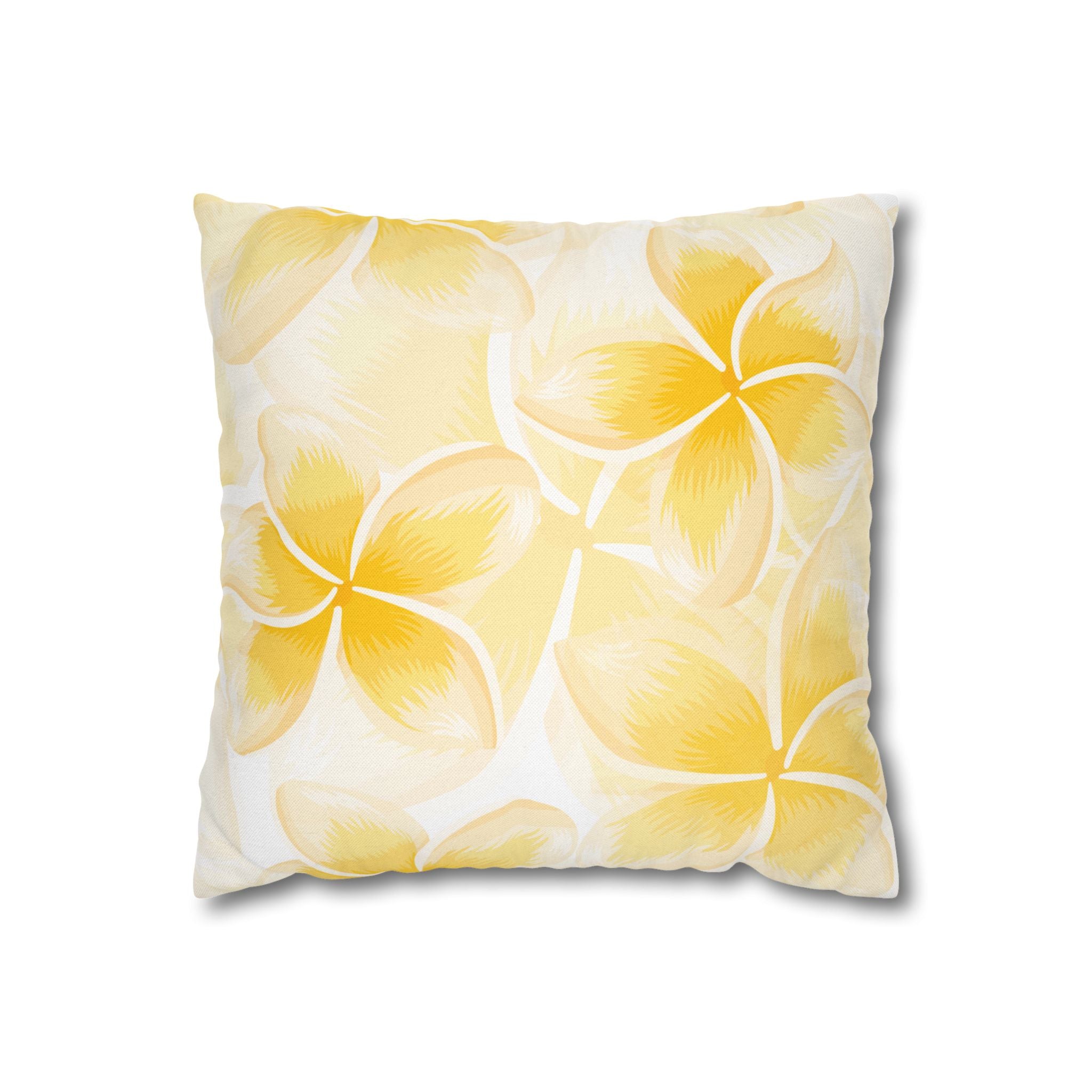 Sunny Floral Pillowcase for Home Decor, Bright Tropical Vibe, Decorative Throw Pillow Case, Gifts for Housewarming, Summer Decor