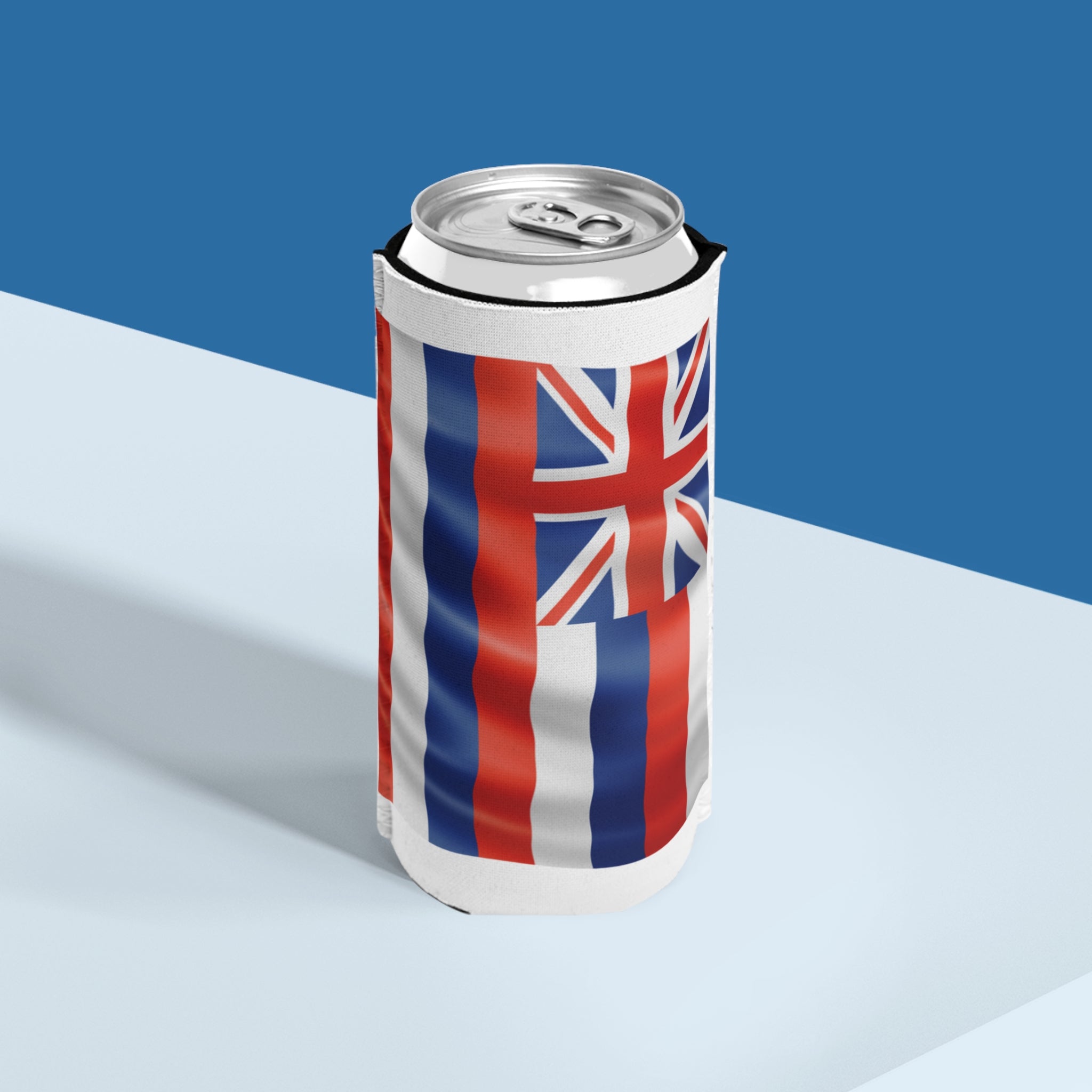 Hawaiian Slim Can Cooler - Perfect for Beach Days, BBQs, and Parties, Unique Gifts, Tropical Vibe