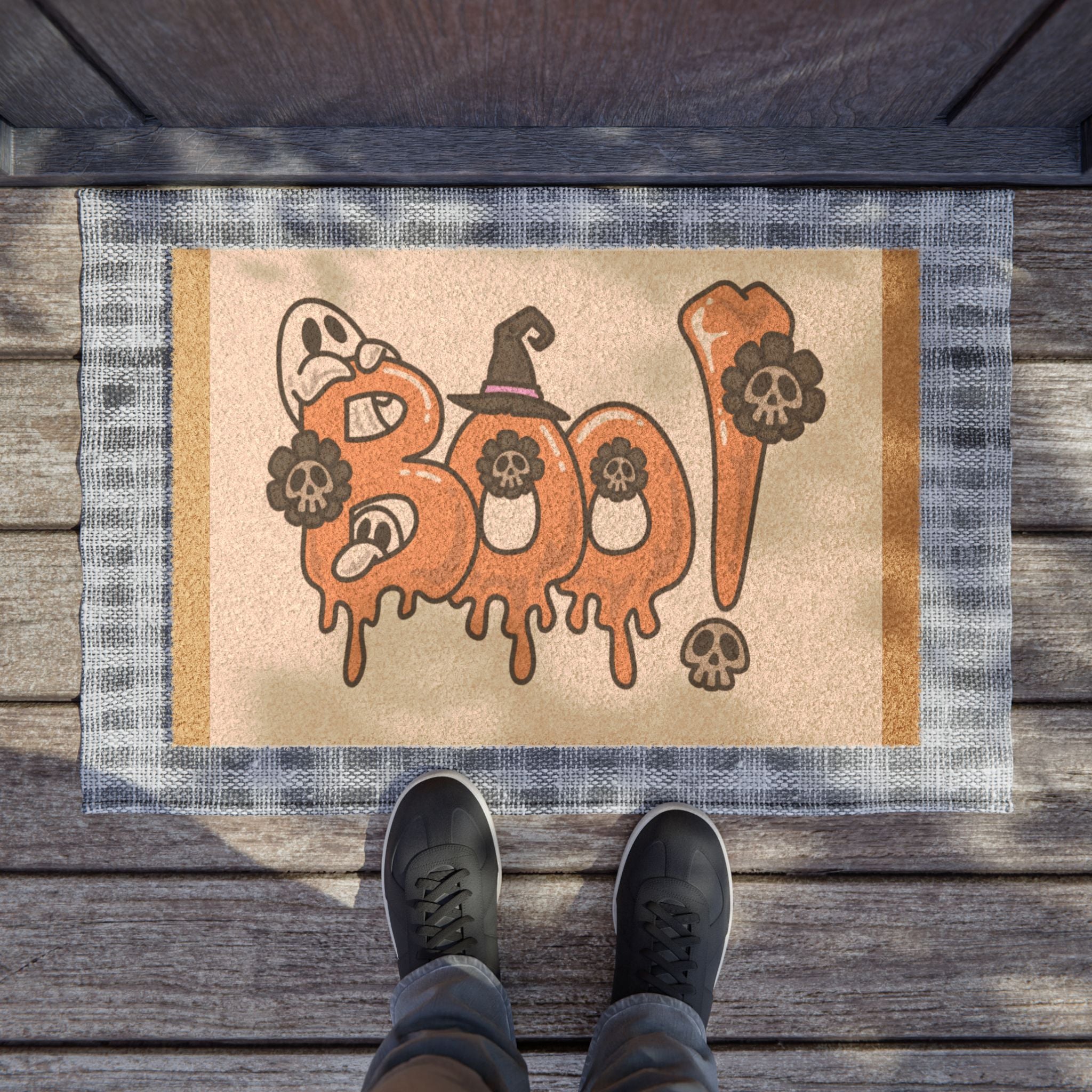 Boo Halloween Doormat, Spooky Entrance Rug, Boo! Welcome Mat, Fall Decorations, Trick or Treat Decor