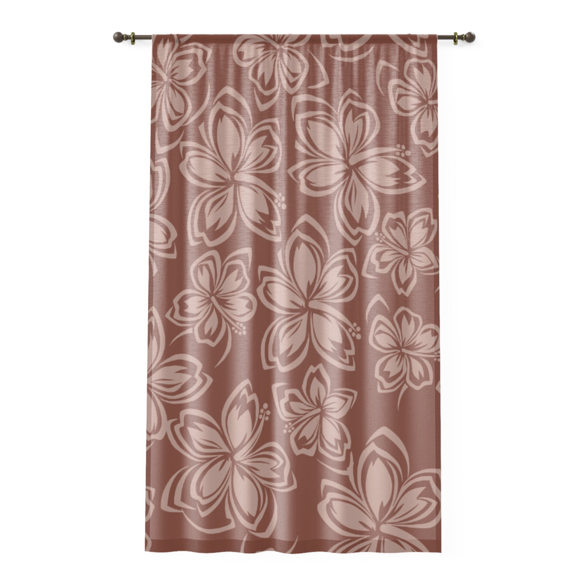Floral Window Curtain, Elegant Home Decor, Boho Chic Drapes, Privacy Sheer, Living Room Accessories, Bedroom Beautification