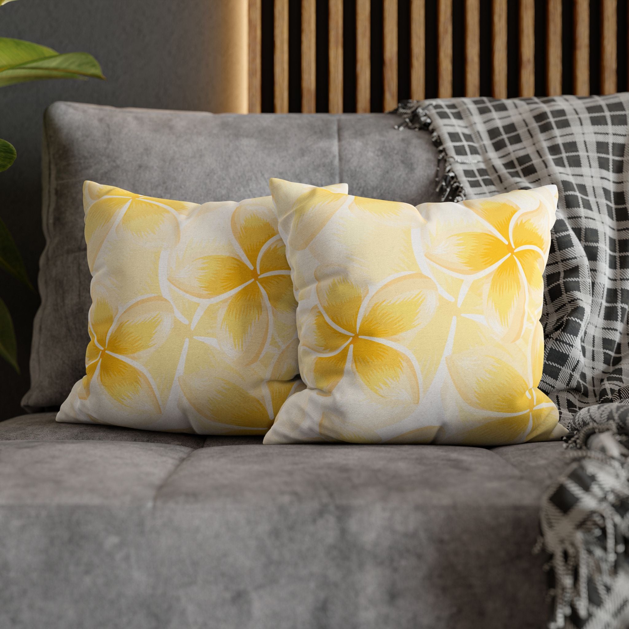 Sunny Floral Pillowcase for Home Decor, Bright Tropical Vibe, Decorative Throw Pillow Case, Gifts for Housewarming, Summer Decor