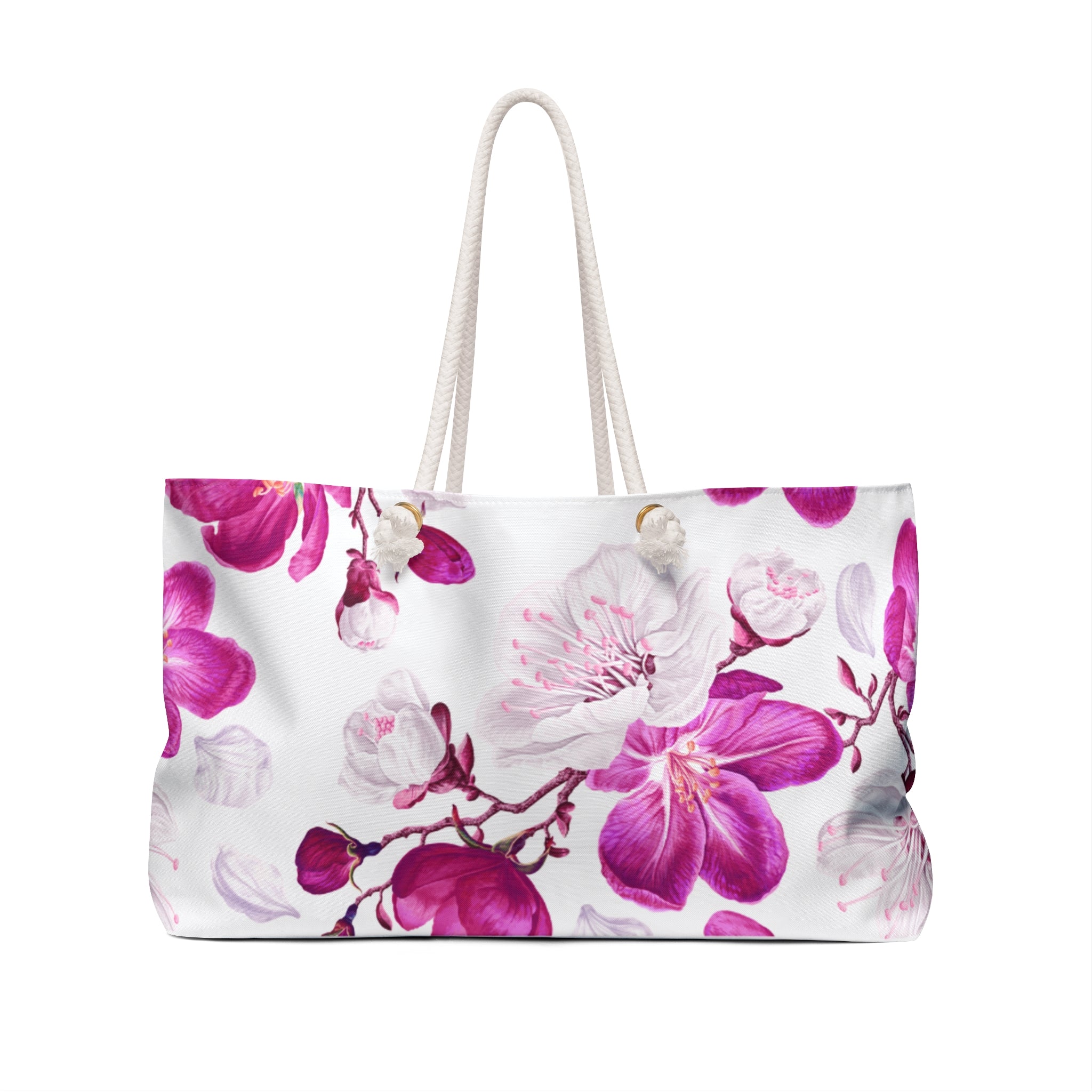 Floral Weekender Bag - Stylish Carryall for Travel, Beach, Gym, Gifts for Her, Floral Tote for Weekend Getaways