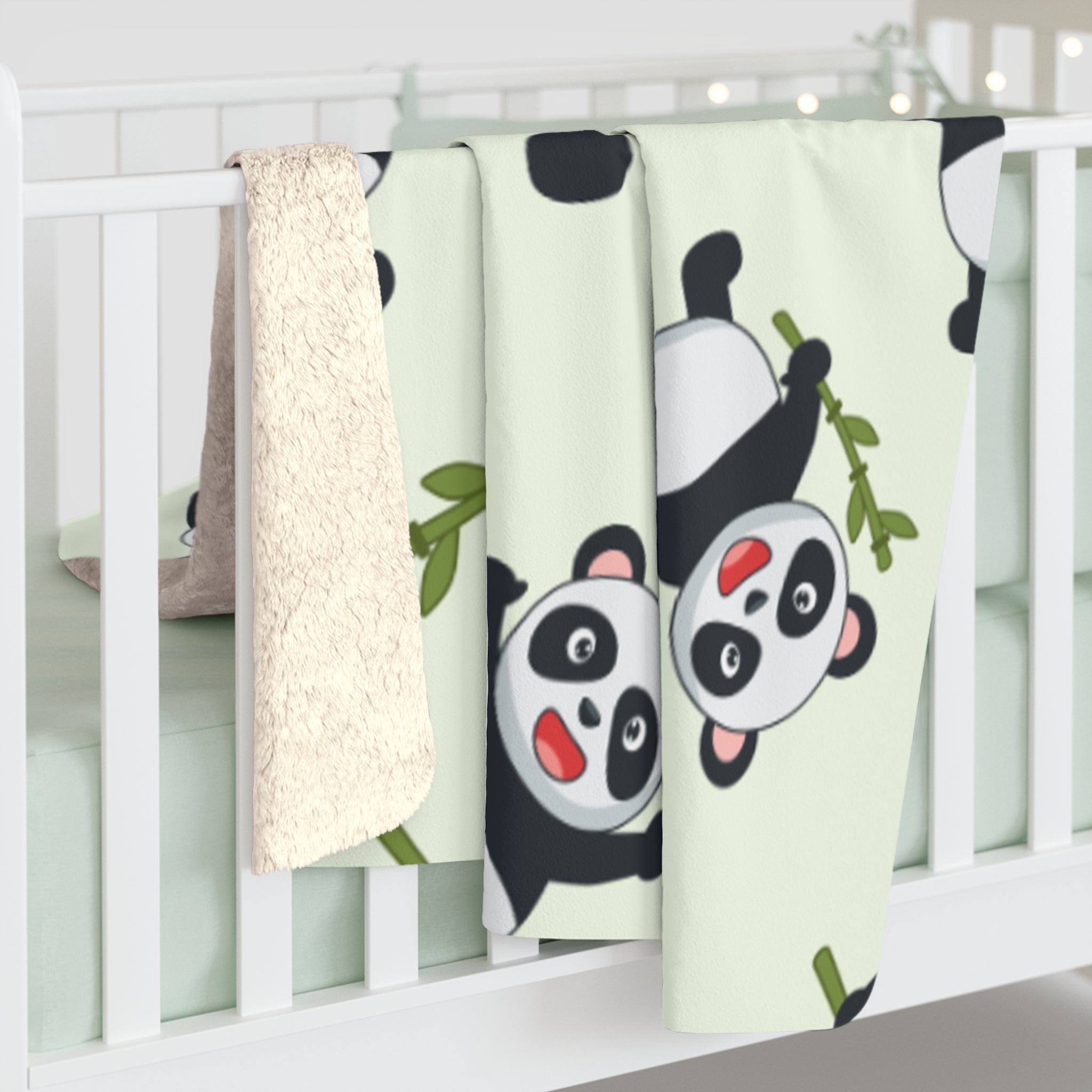 Cozy Panda Fleece Blanket | Cute Sherpa Throw, Animal Lover Gift, Nursery Decor, Baby Shower Keepsake, Snuggle Blanket