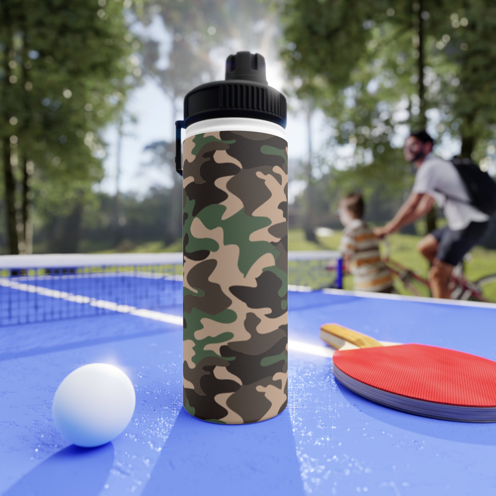 Camo Stainless Steel Water Bottle - Durable, Sporty Hydration, Travel Friendly, Outdoor Adventures, Fitness, Gifts