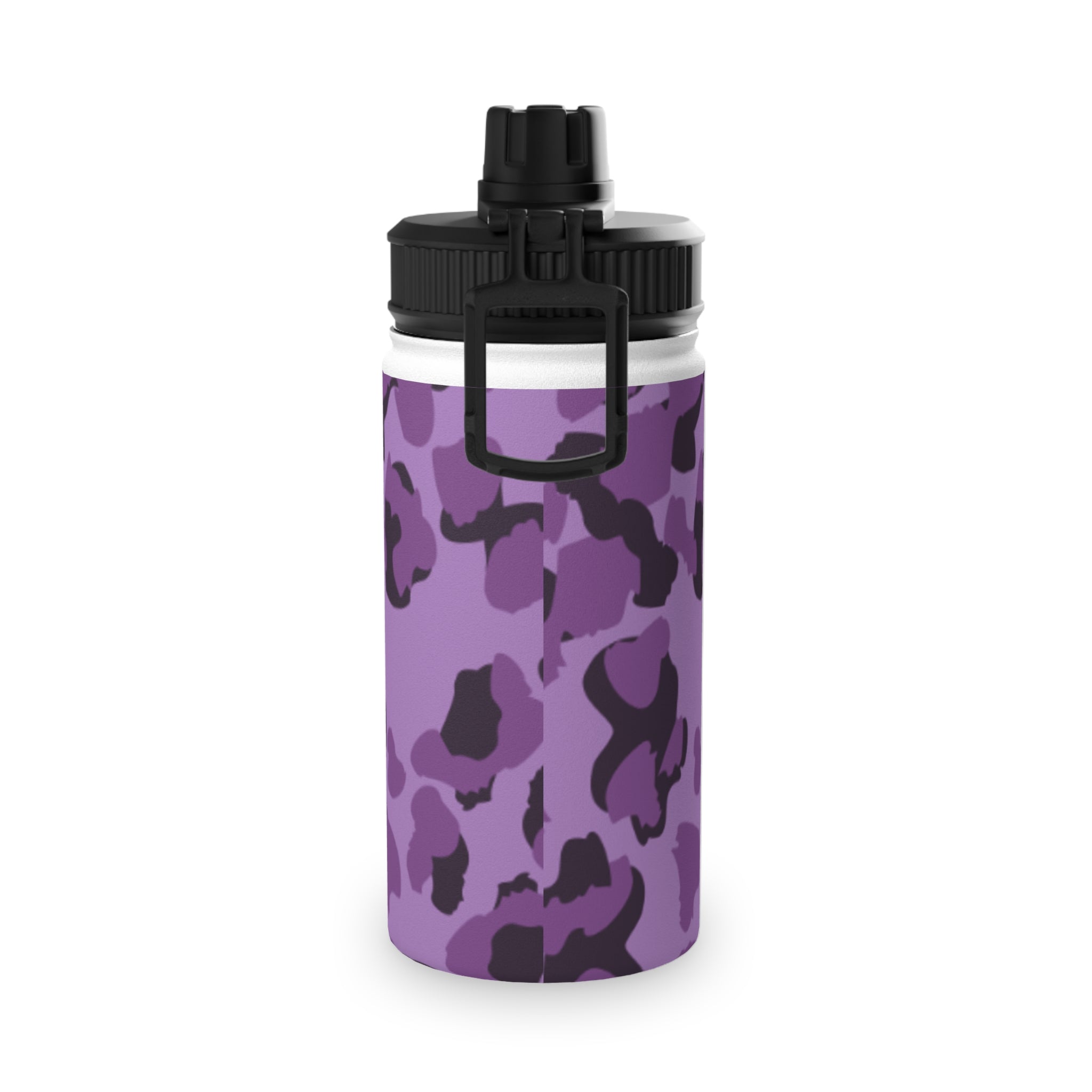 Purple Camo Water Bottle, Travel Hydration, Gym Essential, Eco-Friendly Gift, Active Lifestyle, Sports Gear, Outdoor Accessories