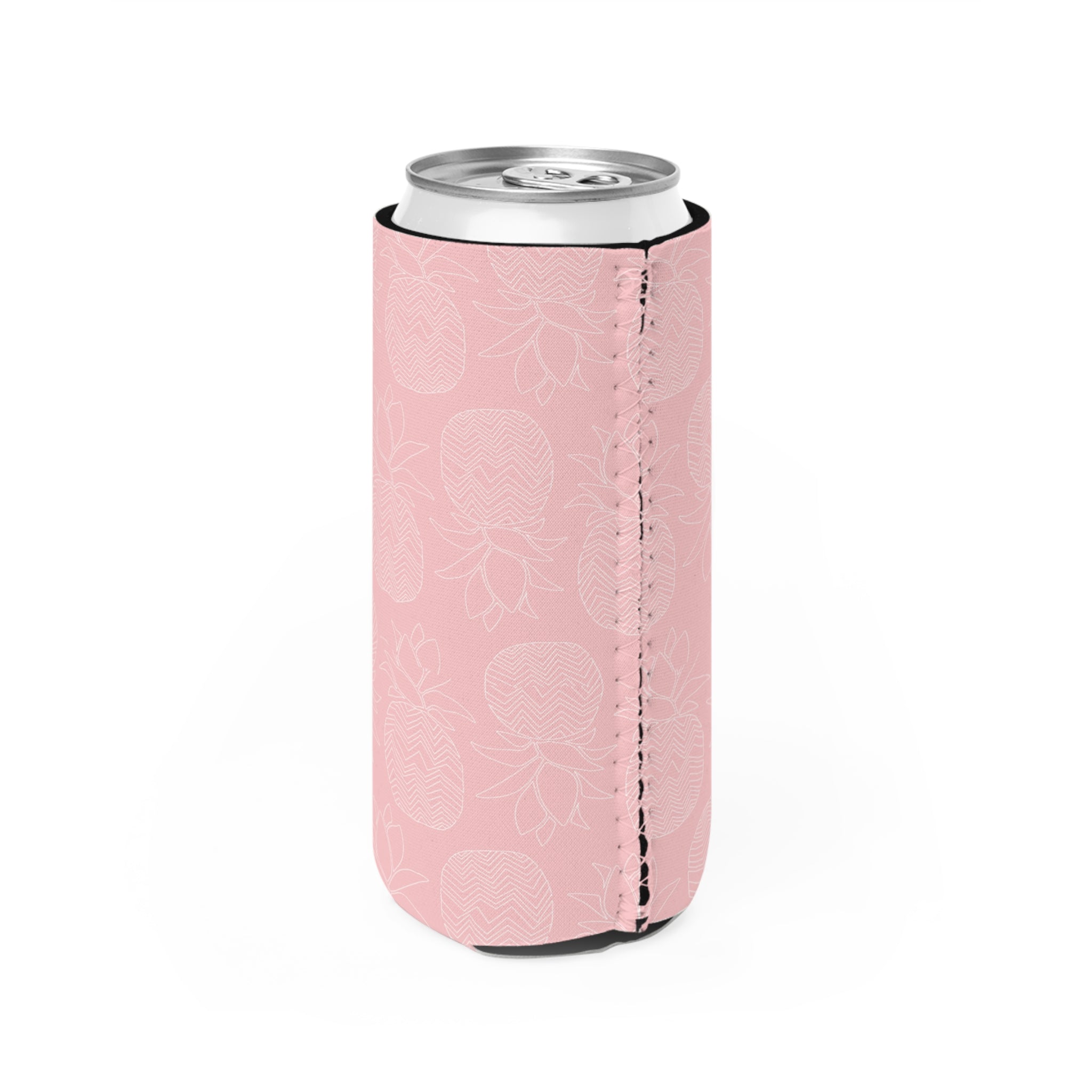 Pink Pineapple Slim Can Cooler - Perfect for Summer BBQs, Beach Days, and Tropical Parties, Gift for Birthdays, Outdoor Events, Picnics