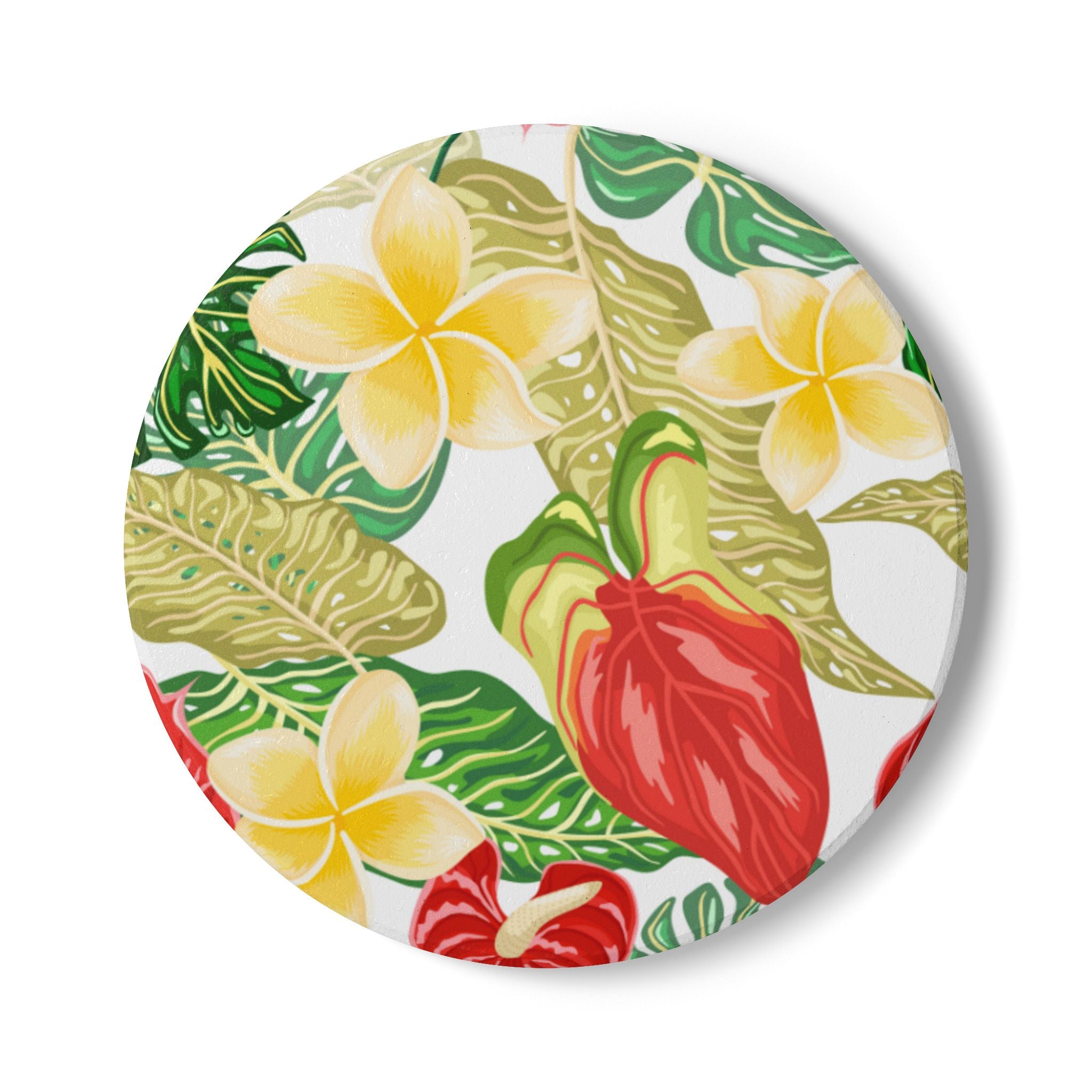 Tropical Floral Coaster Set - Vibrant Home Decor, Summer Party, Gift for Nature Lovers, Housewarming, Kitchen Accessory