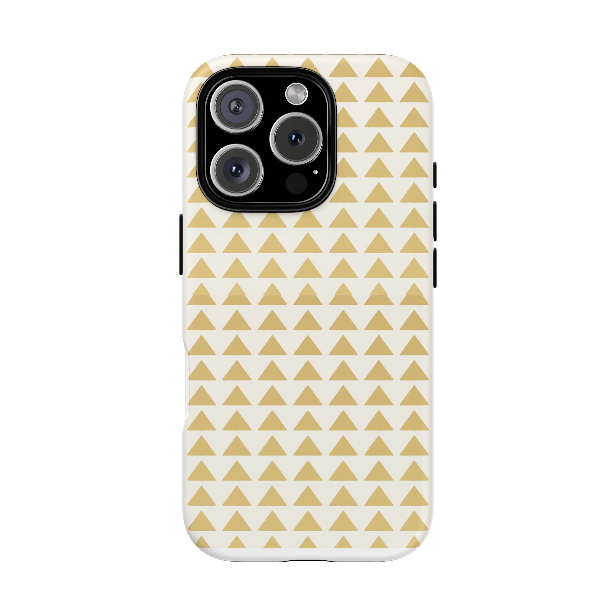 Gold Triangle Phone Case, Chic Phone Cover, Stylish Phone Accessory, Unique Gift for Tech Lovers, Durable Phone Protector