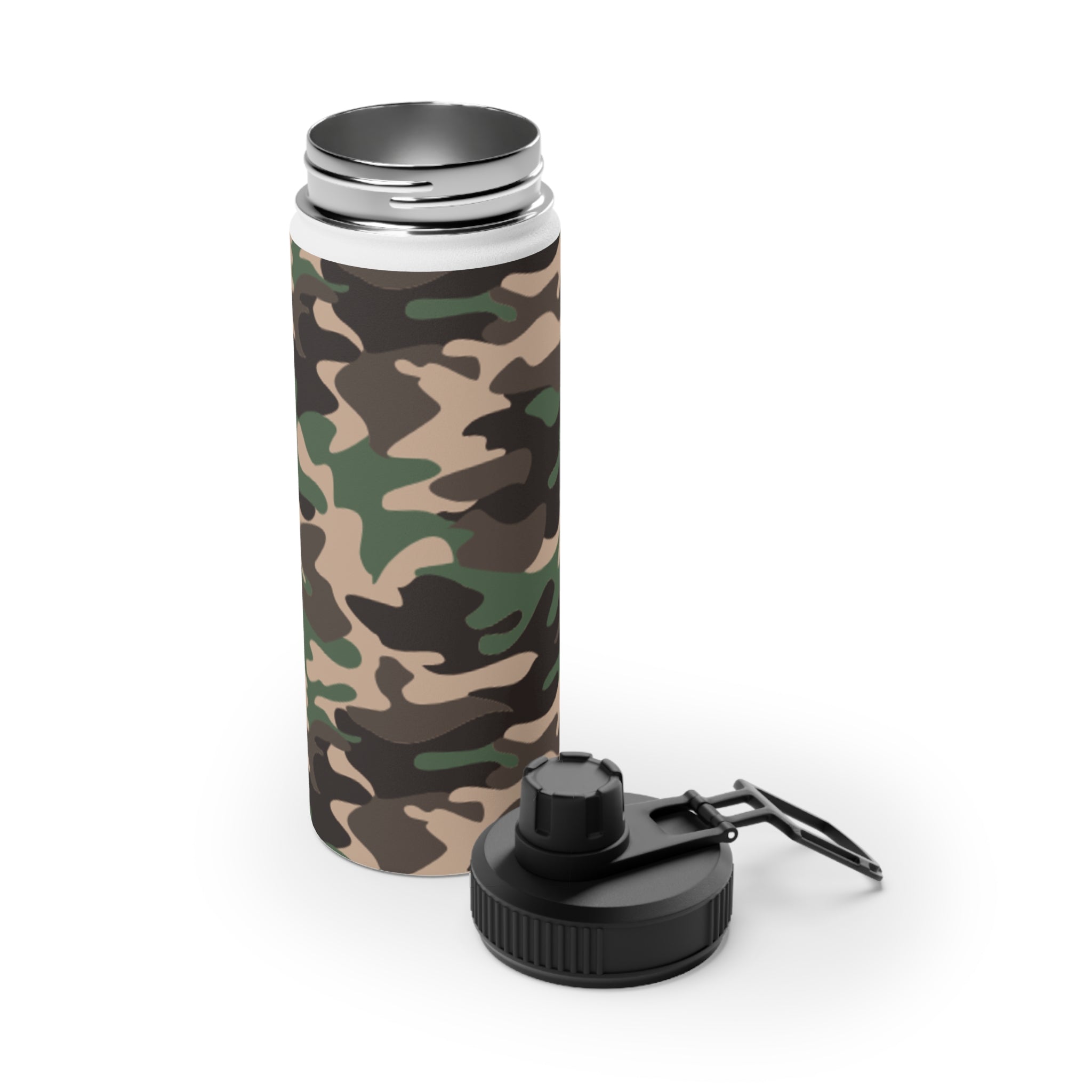 Camo Stainless Steel Water Bottle - Durable, Sporty Hydration, Travel Friendly, Outdoor Adventures, Fitness, Gifts