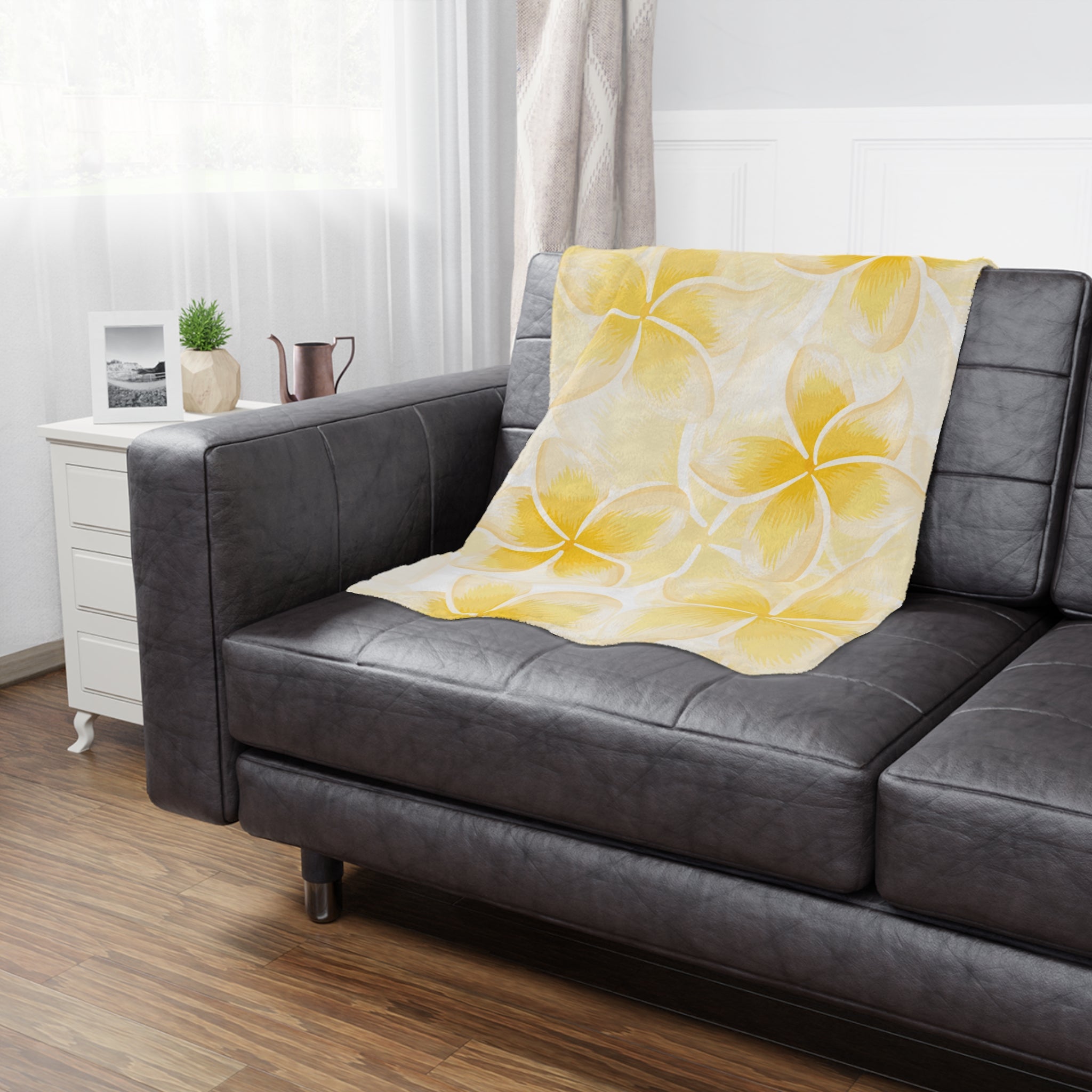 Sunny Floral Velveteen Blanket | Cozy Home Decor, Gift for Her, Summer Vibes, Lounge Throw, Baby Shower Essentials