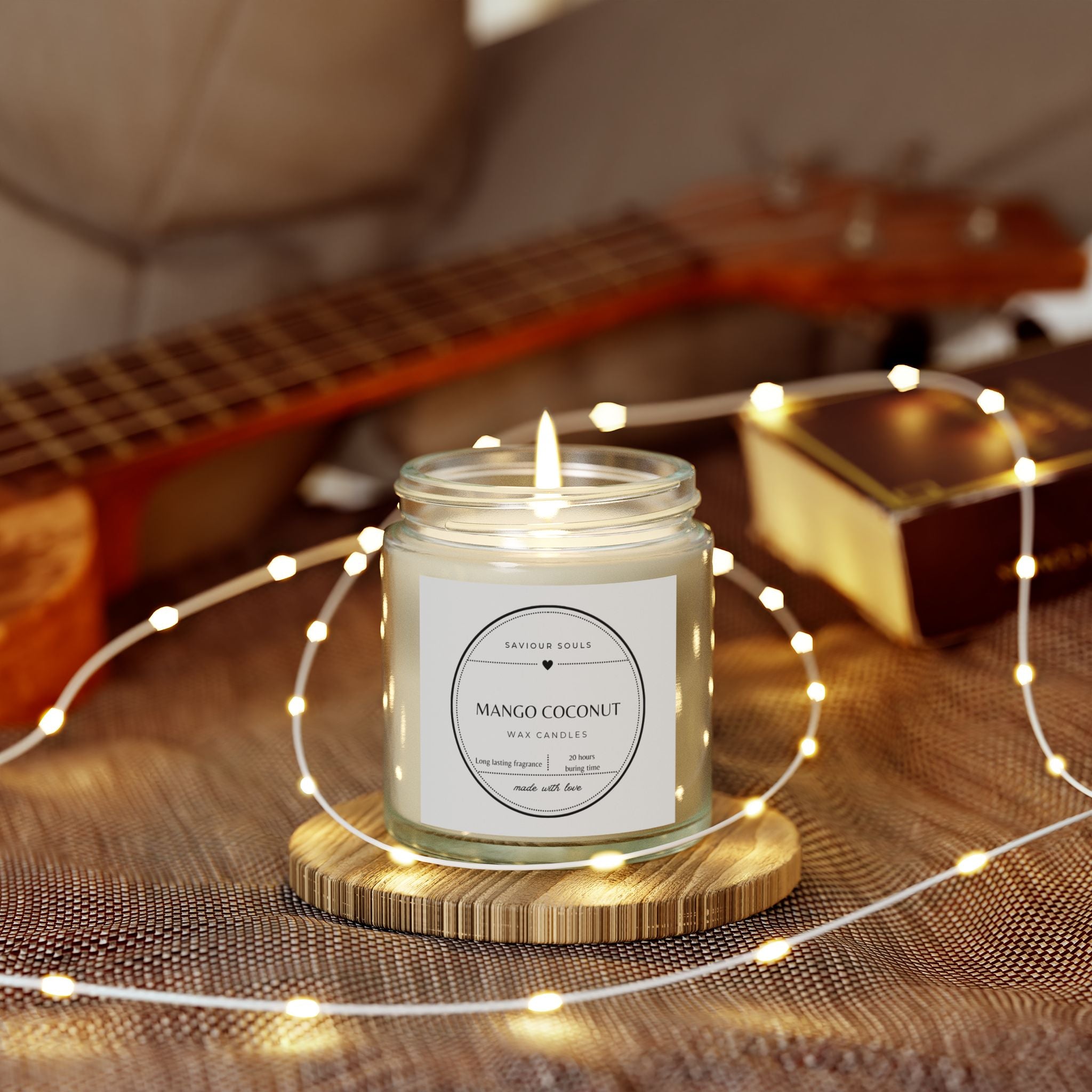 Mango Coconut Scented Candles | 4oz & 9oz | Relaxing Aromatherapy | Home Decor | Gifts for Her