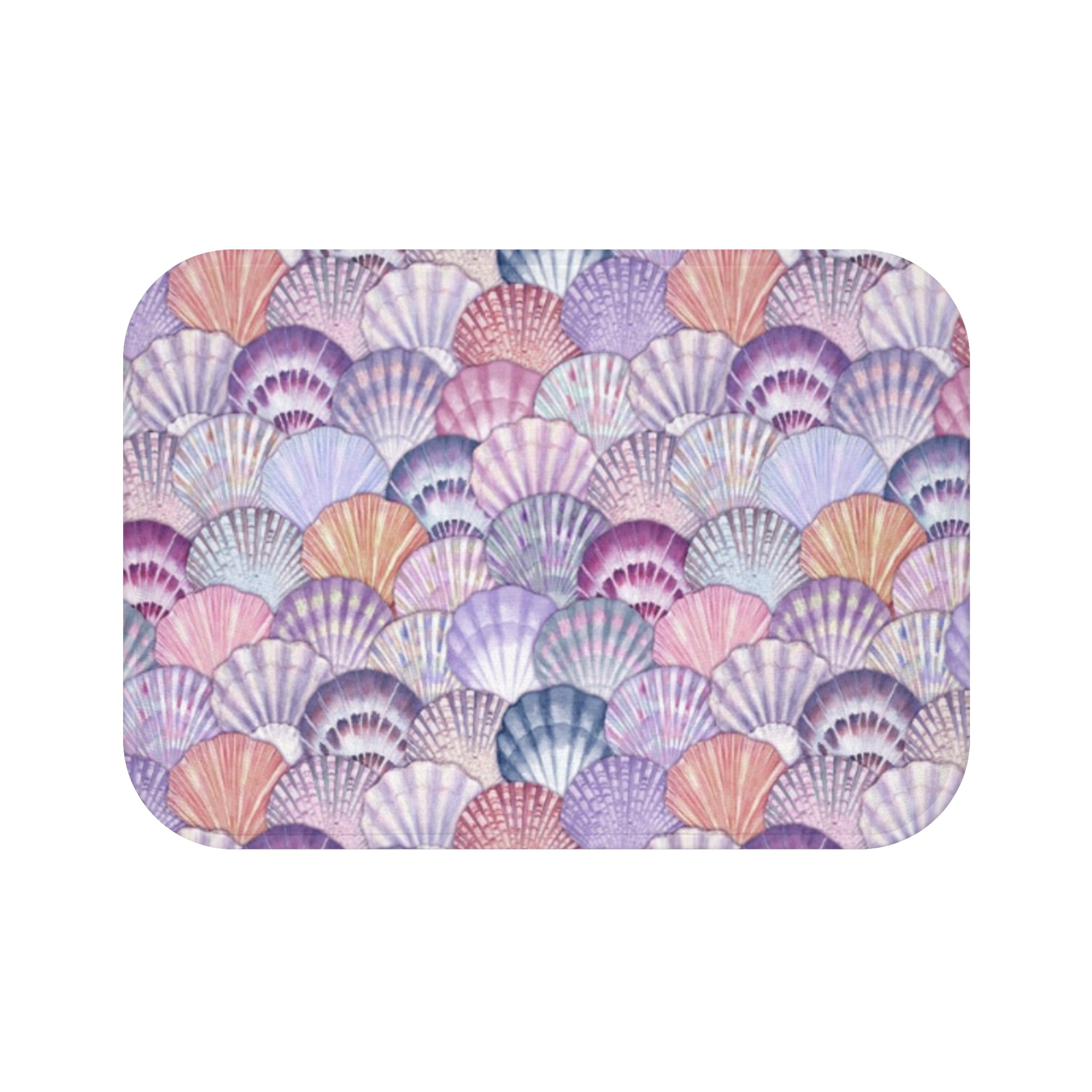 Pastel Shell Bath Mat - Coastal Decor, Bathroom Accessory, Seashell Bath Rug, Ocean-Themed Gift, Beach House Decor