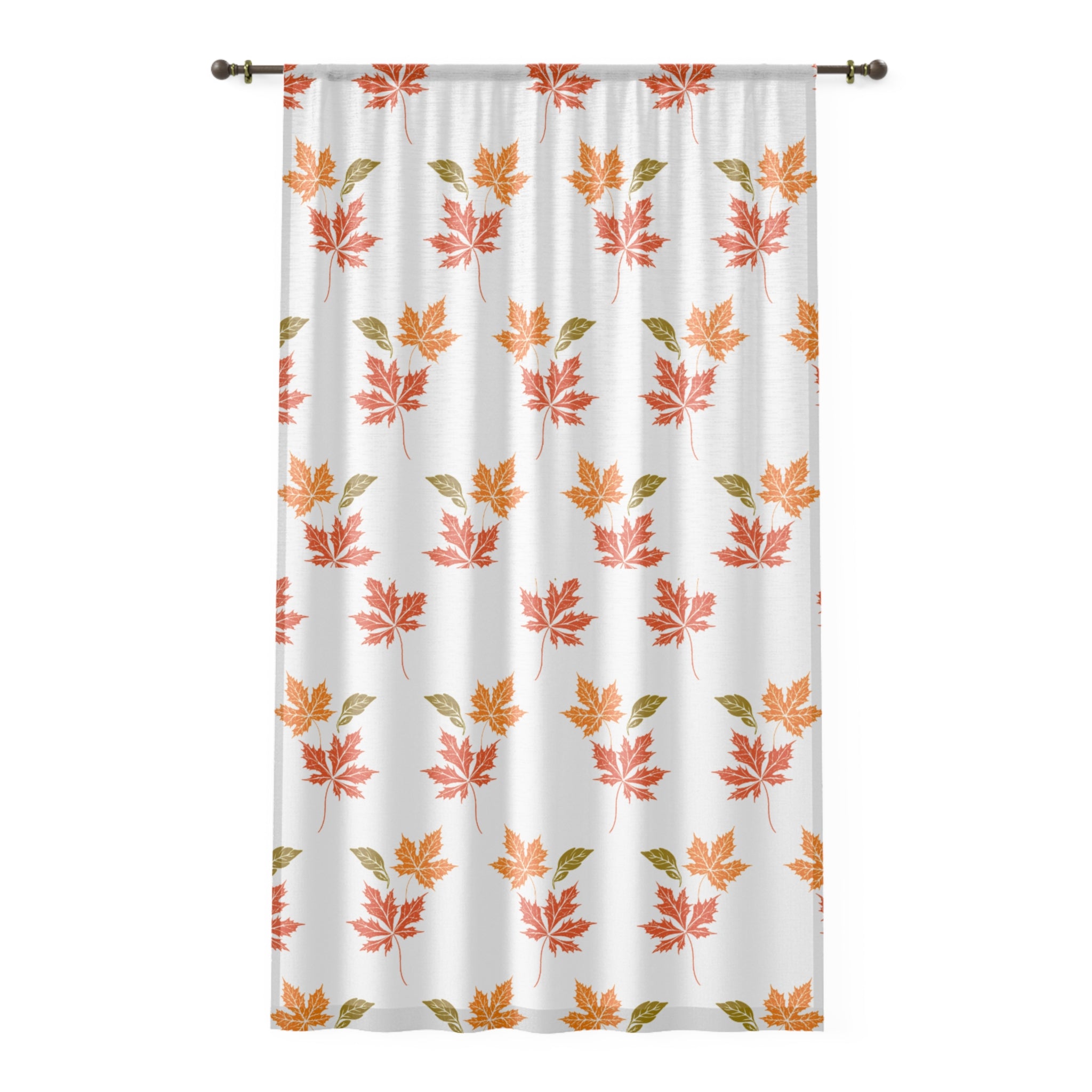 Autumn Leaf Window Curtain, Cozy Fall Decor, Home Improvement, Seasonal Curtains, Thanksgiving Decoration, Living Room Accent