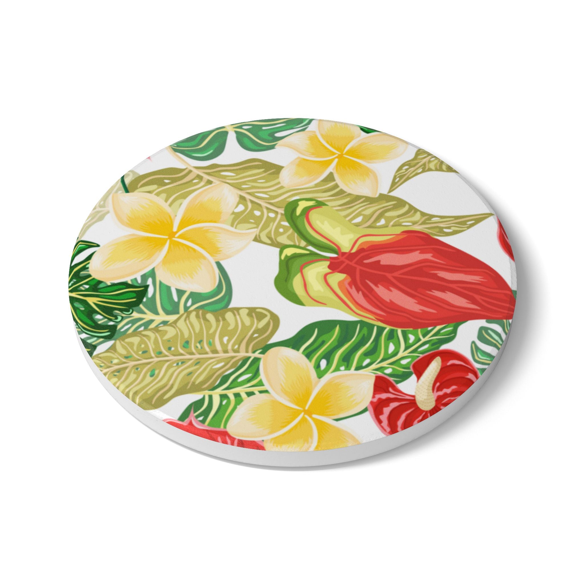 Tropical Floral Coaster Set - Vibrant Home Decor, Summer Party, Gift for Nature Lovers, Housewarming, Kitchen Accessory
