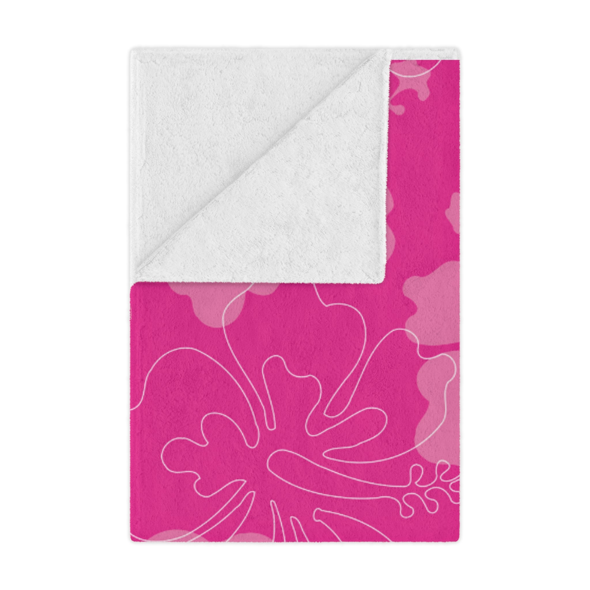 Pink Floral Minky Blanket, Cozy Baby Blanket, Nursery Decor, Throw for Kids, Flower Pattern Gift