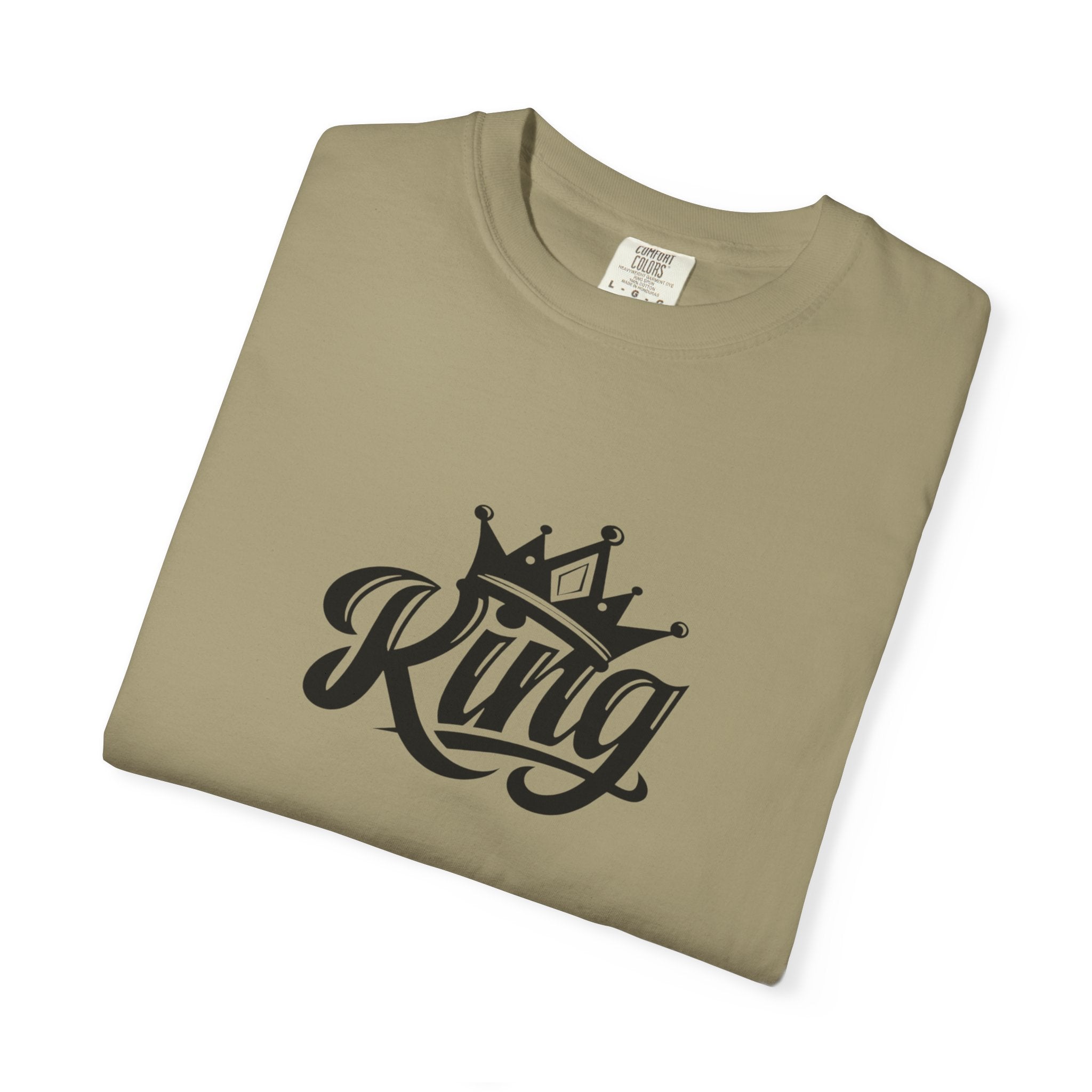 King Crown Garment-Dyed T-Shirt for Men and Women | Unisex Casual Tee, Gift for Dad, Birthday Shirt, Streetwear Style