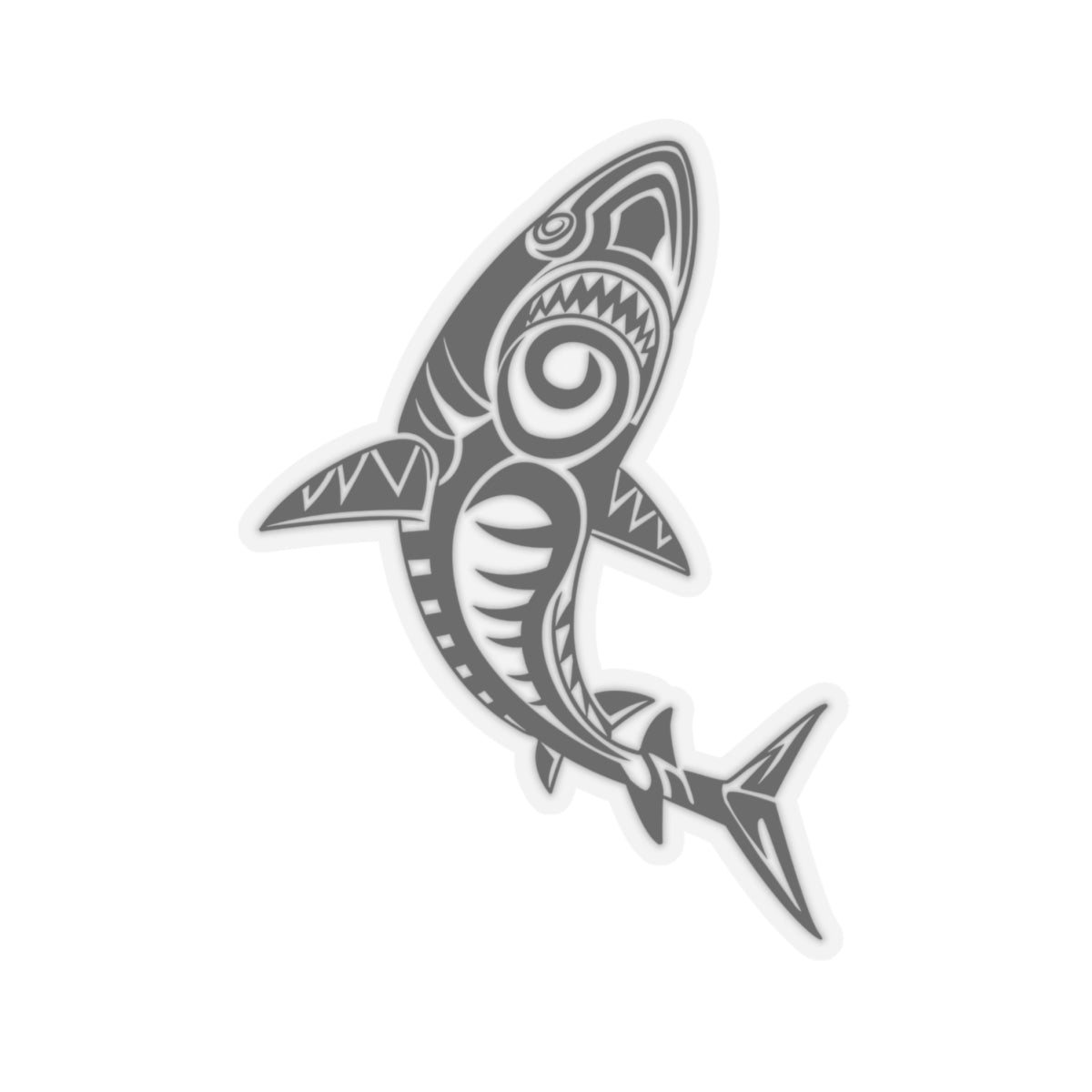 Tribal Shark Kiss-Cut Stickers, Ocean Decor, Laptop Stickers, Waterproof Decals, Gift for Shark Lovers