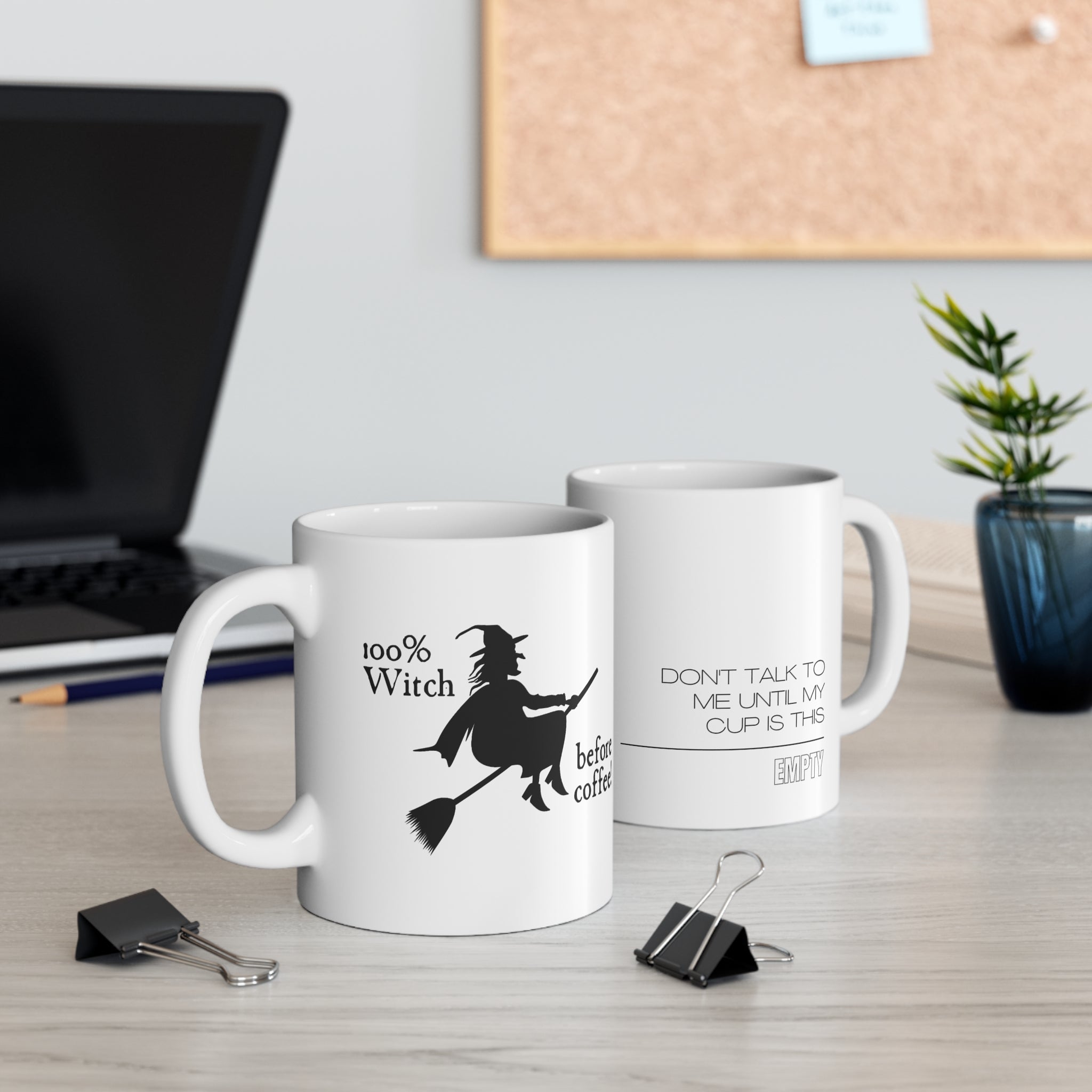 Witch Coffee Mug | 100% Witch Before Coffee | Halloween Gift, Funny Mug, Tea Cup, Unique Kitchen Decor, Gift for Witches