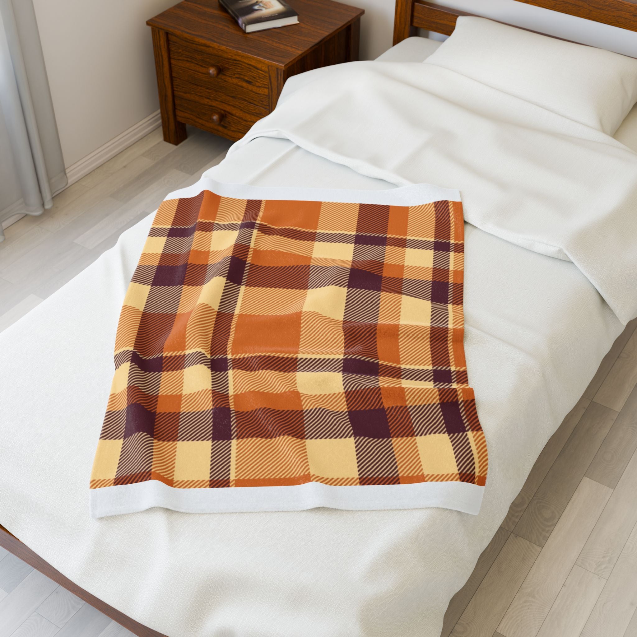 Cozy Plaid Velveteen Plush Blanket | Soft Throw for Fall, Winter, Home Décor, Gifts, Snuggling