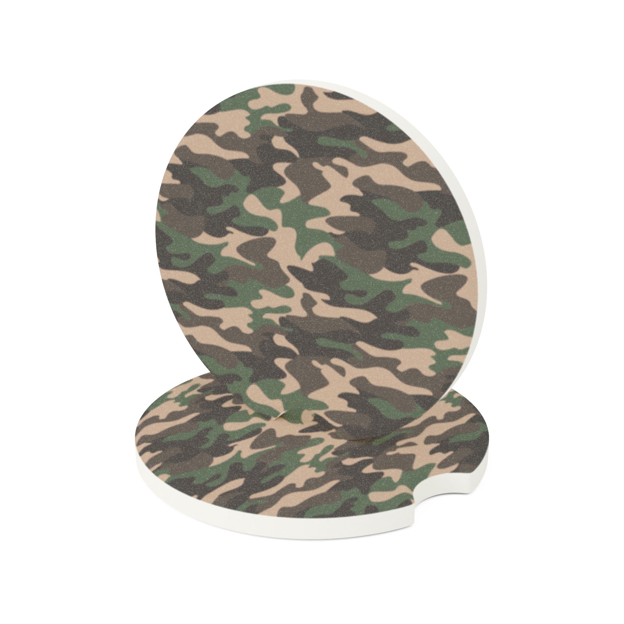 Camouflage Soapstone Car Coaster for a Stylish Ride, Car Accessories, Gifts for Him, Auto Decor, Vehicle Drink Holder