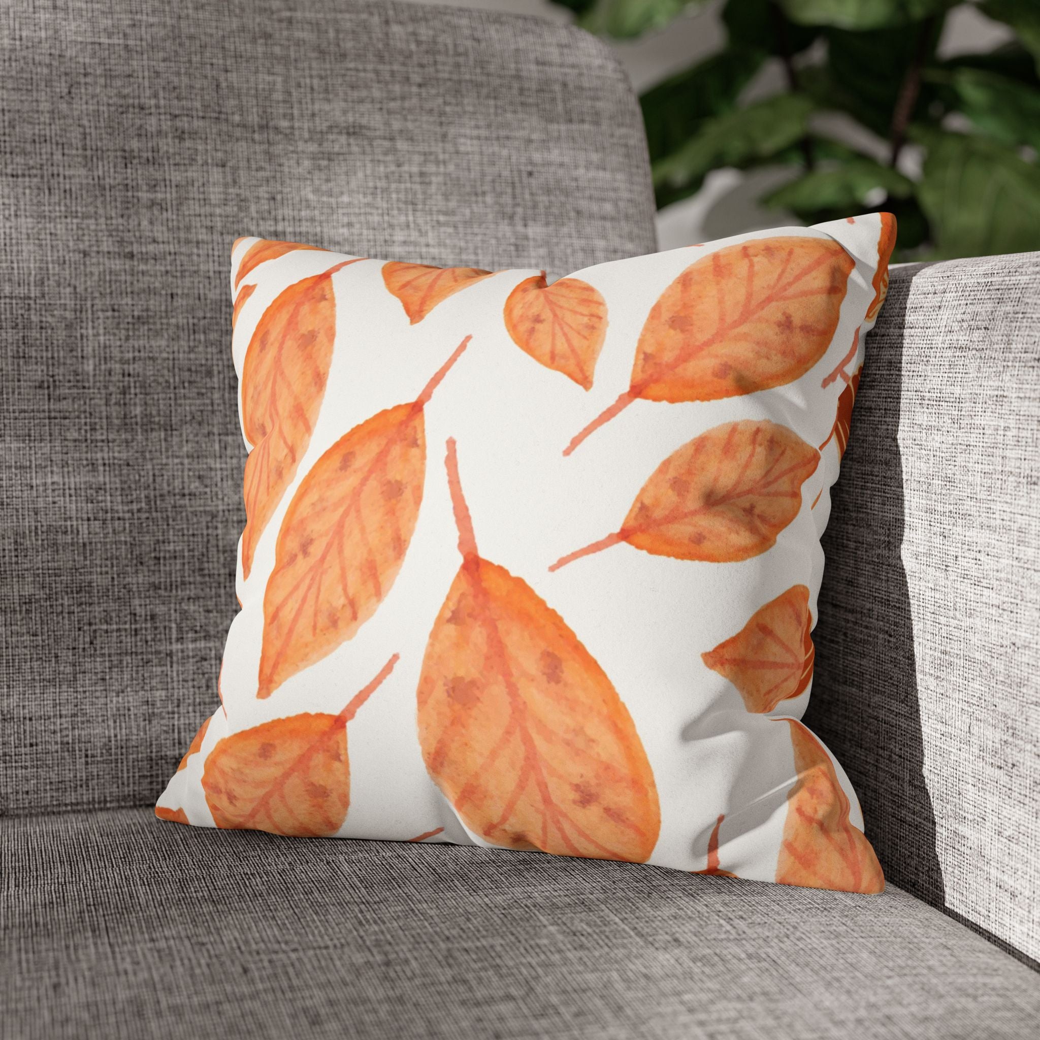 Autumn Leaves Faux Suede Pillowcase, Cozy Home Decor, Fall Cushion Cover, Rustic Living, Seasonal Accent, Thanksgiving Gift