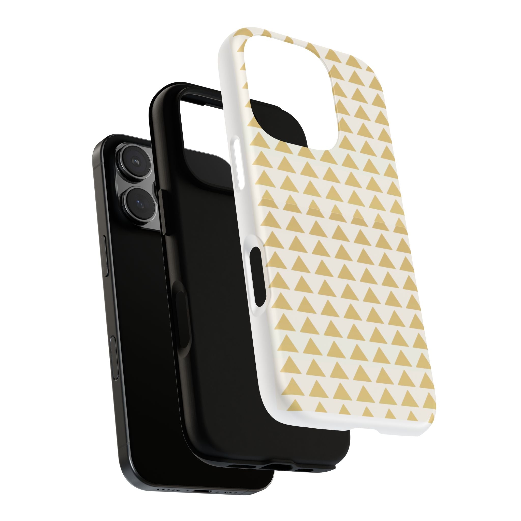 Gold Triangle Phone Case, Chic Phone Cover, Stylish Phone Accessory, Unique Gift for Tech Lovers, Durable Phone Protector