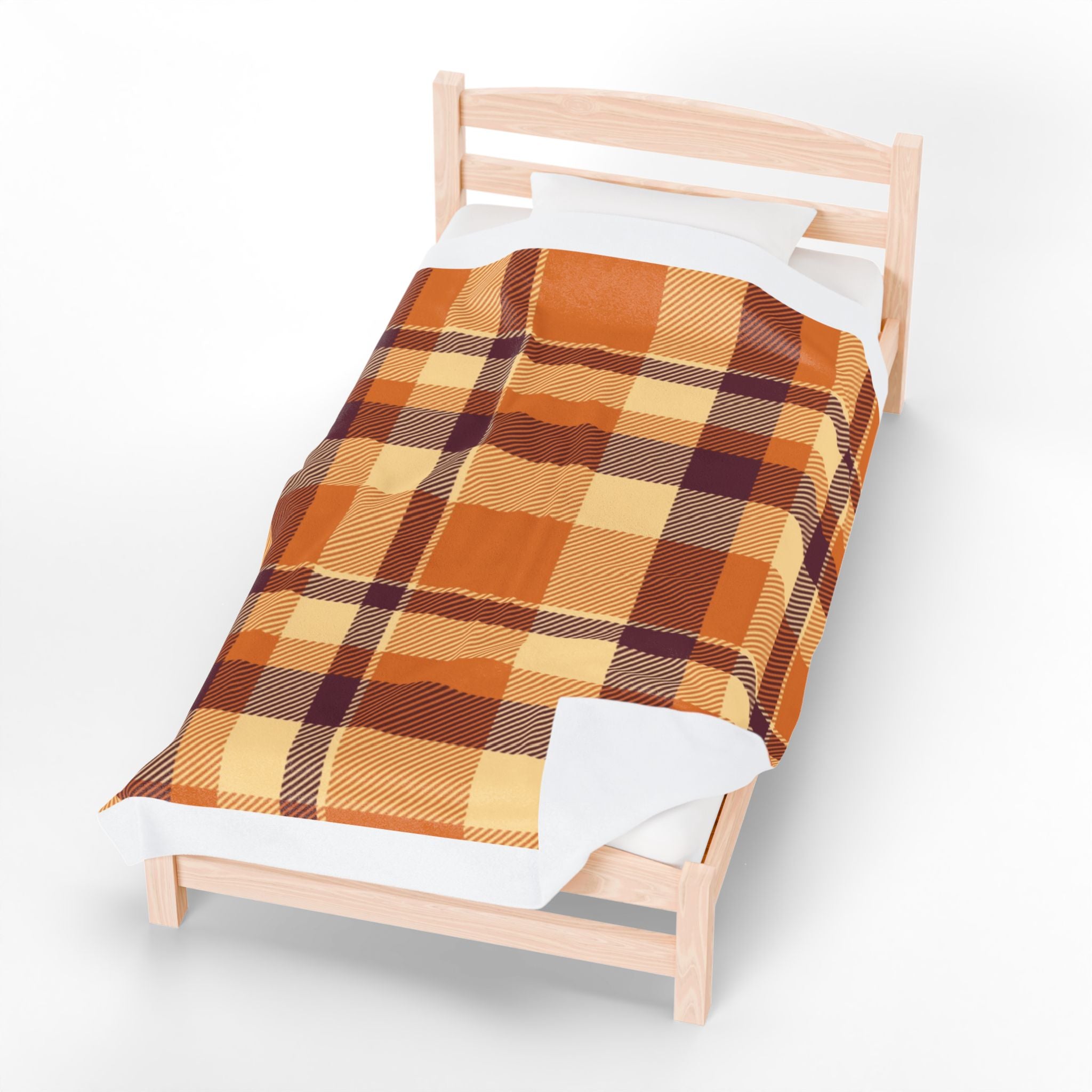 Cozy Plaid Velveteen Plush Blanket | Soft Throw for Fall, Winter, Home Décor, Gifts, Snuggling