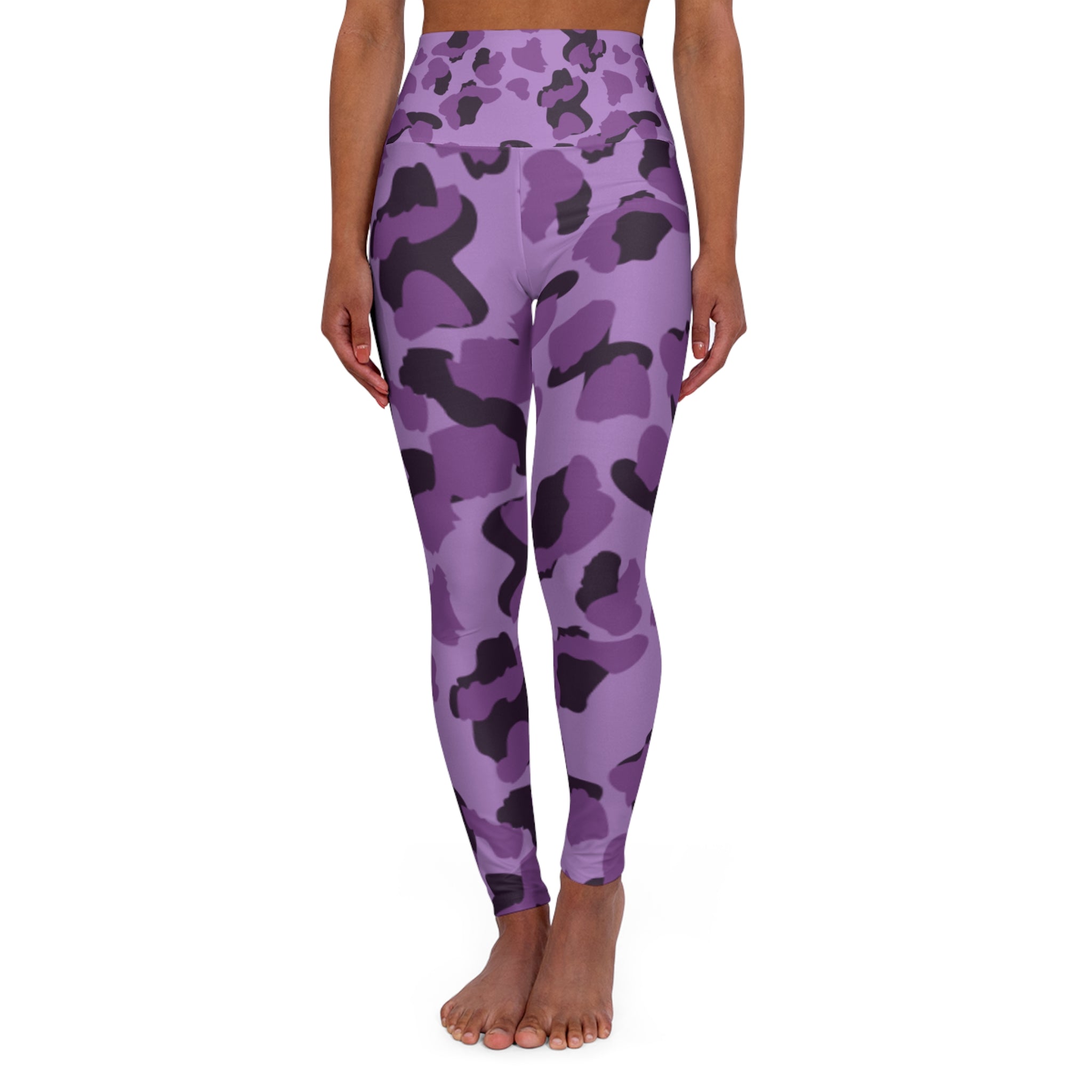 Purple Camo High Waisted Yoga Leggings, Workout Pants, Activewear, Fitness Fashion, Stylish Leggings, Comfortable Leggings