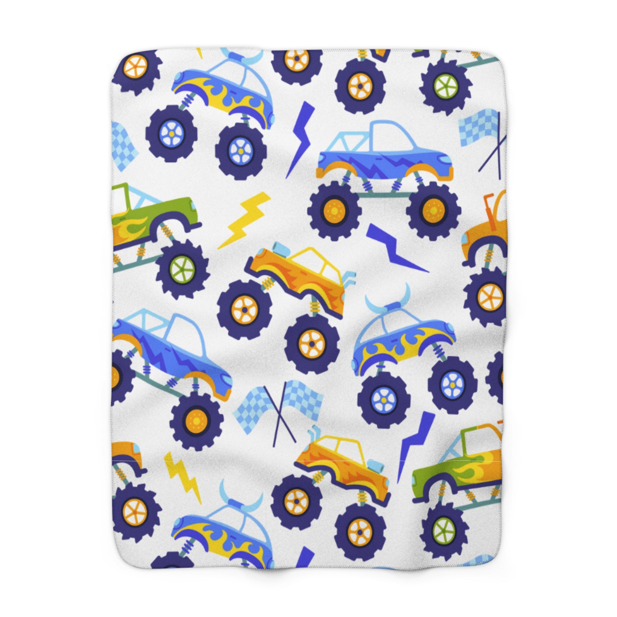 Monster Truck Sherpa Blanket | Cozy Children's Throw | Perfect Gift for Little Adventurers, Kids' Room Decor, Birthday, Playtime