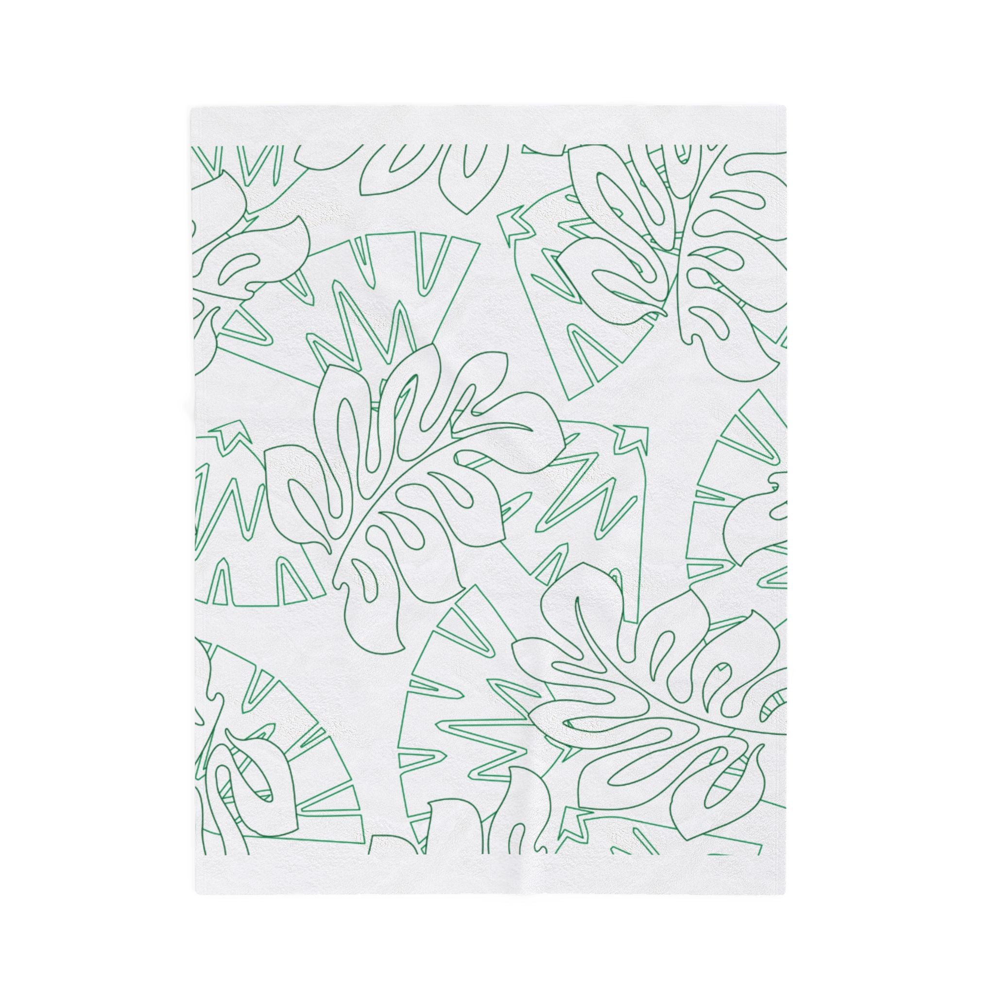 Tropical Leaves Plush Blanket - Cozy, Soft, Decorative Throw for Home, Gift for Her, Summer Vibes, Relaxation Decor
