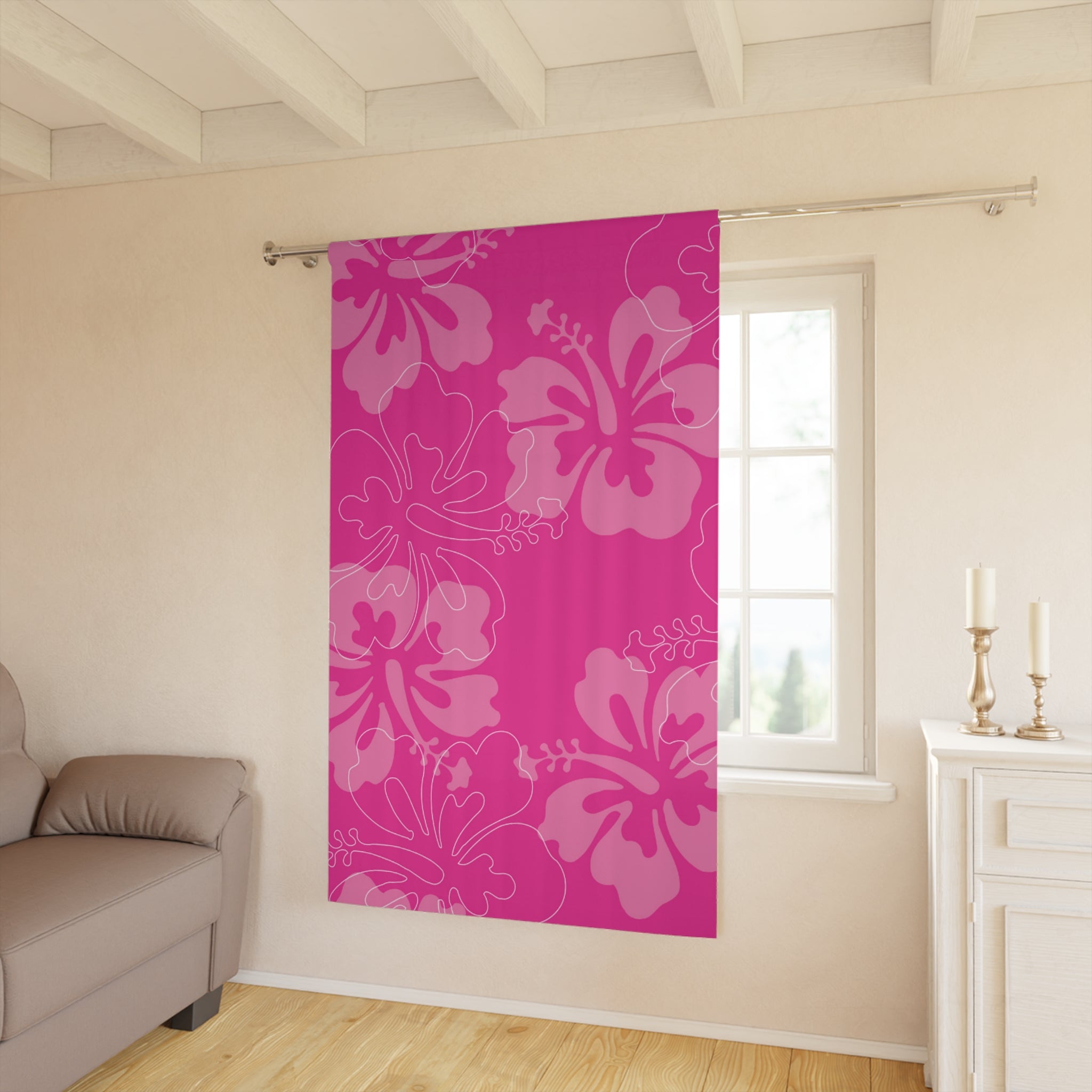 Vibrant Floral Window Curtain - Chic Home Decor, Tropical Vibe, Living Room Accent, Bedroom Elegance, Gift for Housewarming, Summer Theme
