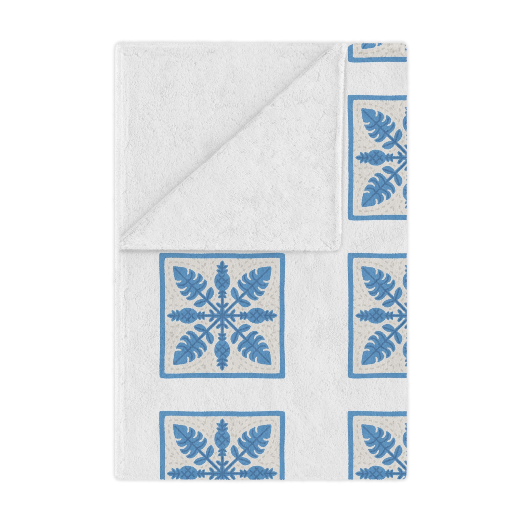 Cozy Winter Minky Blanket, Soft Throw, Holiday Gift, Home Decor, Snuggle Blanket, Nursery Blanket, Blue Floral Design